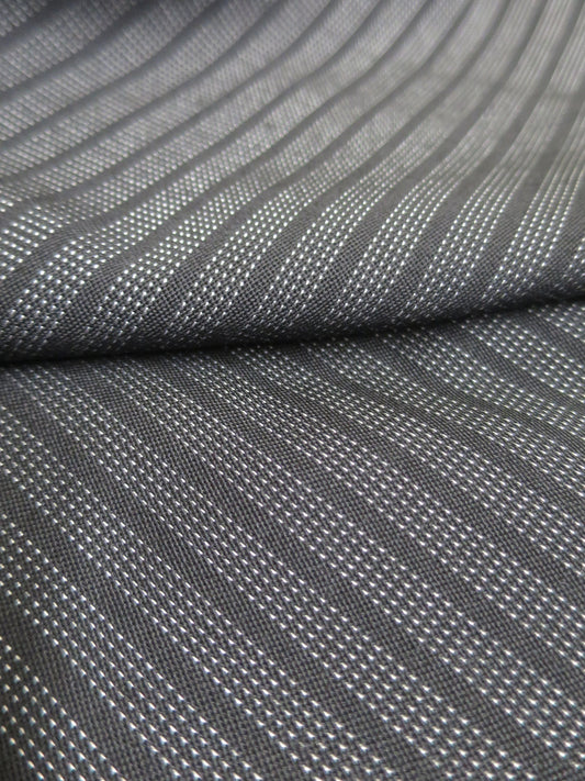 Striped 'Running Stitch' Effect Wool Fabric- By the Meter