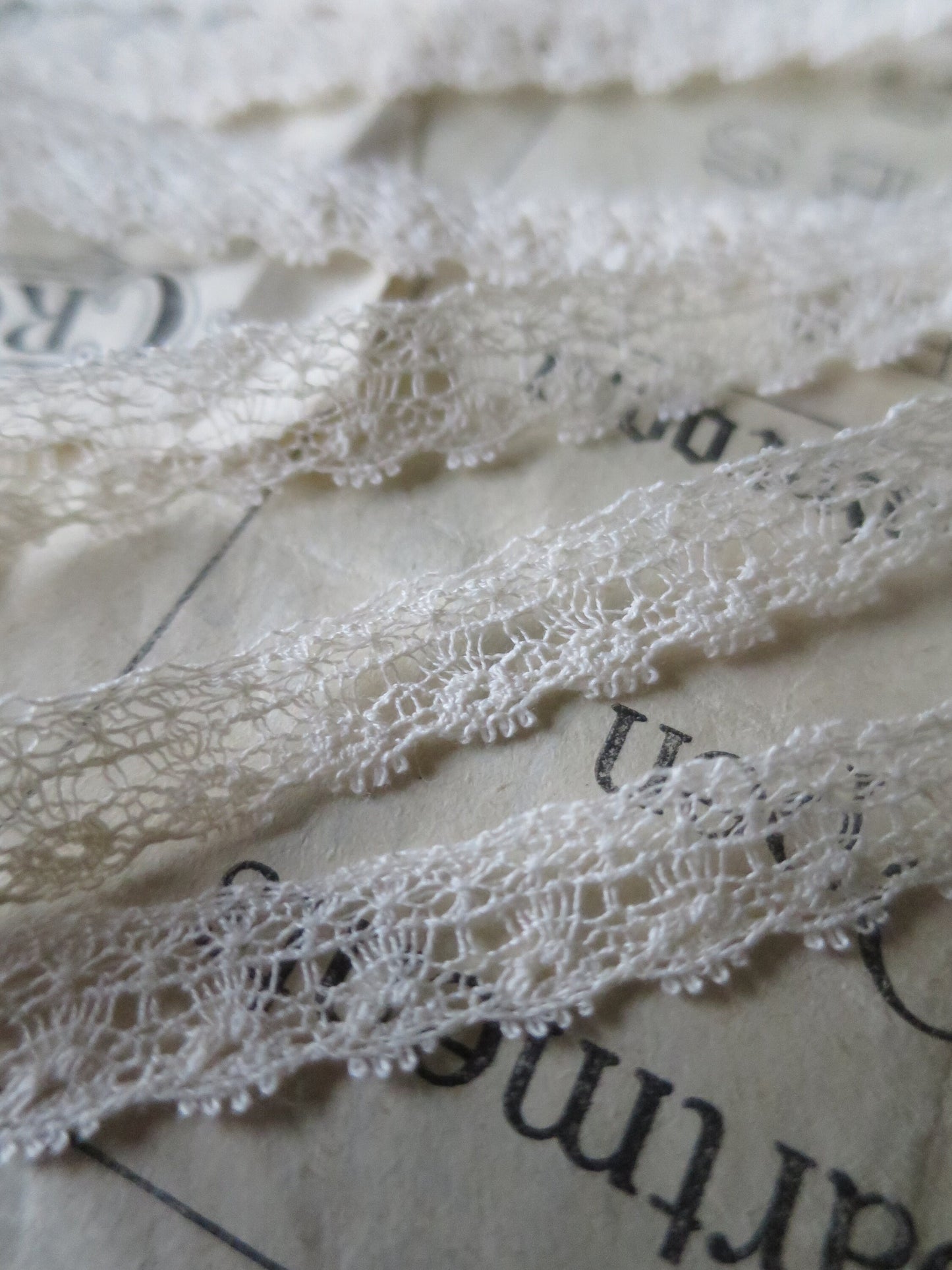 Ecru English Nottingham Lace- Delicate Lace- 1.2 cm