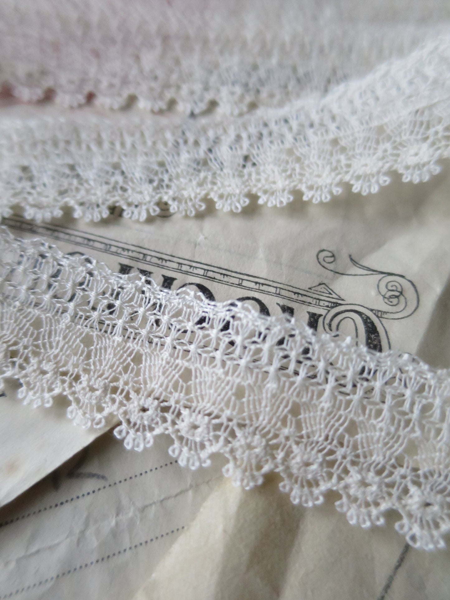Ecru English Nottingham Lace- Delicate Lace- 1.7 cm