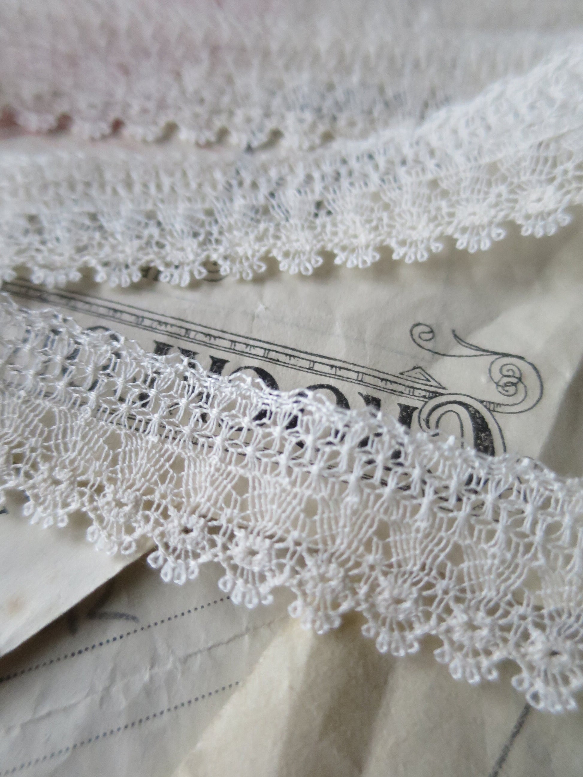 Ecru English Nottingham Lace- Delicate Lace- 1.7 cm