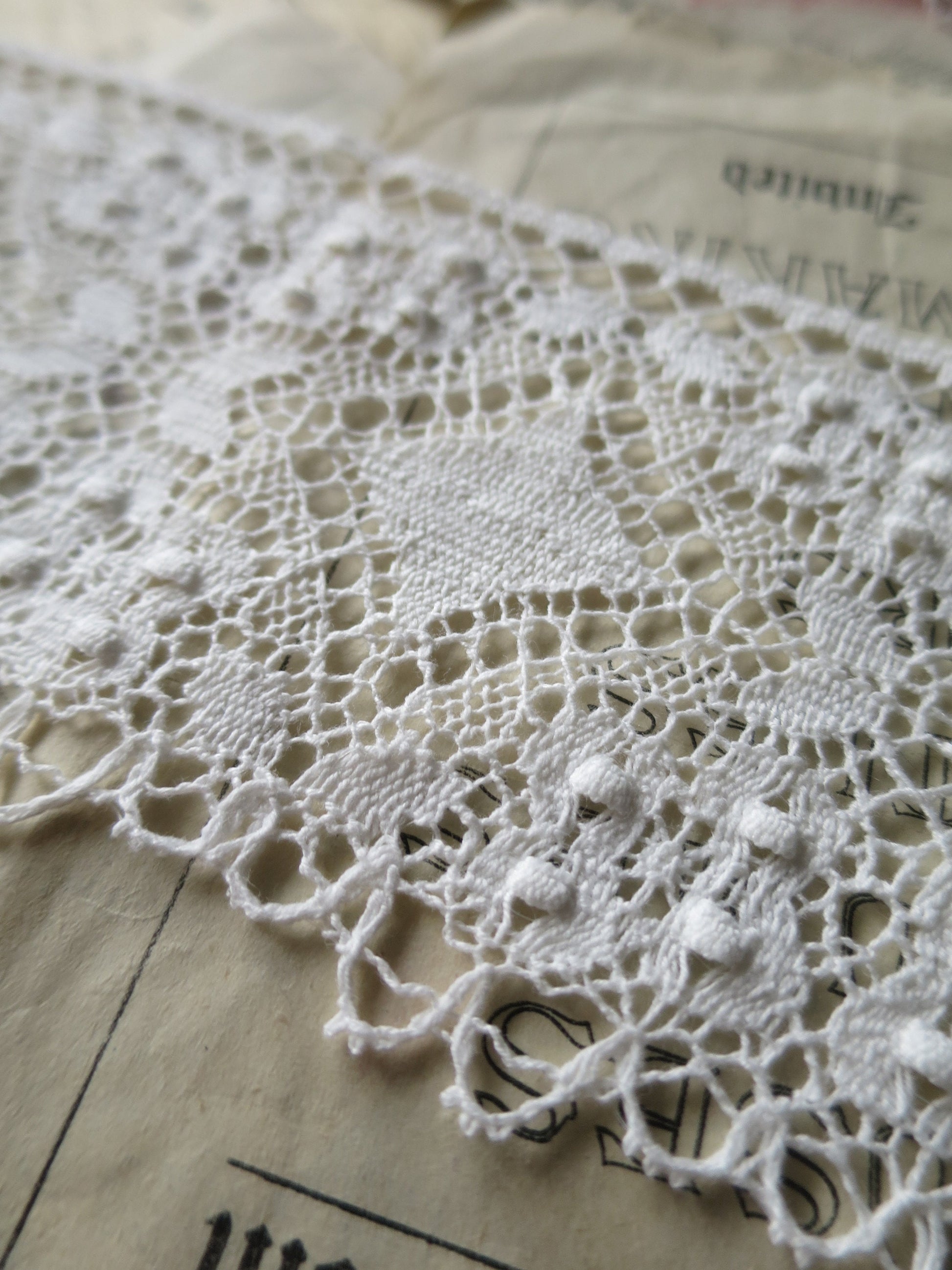 Off White English Nottingham Cluny Lace- Diamond & Raised Spots Torchon Guipure - 8.5 cm