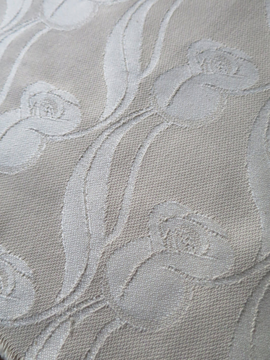 Handwoven Scottish Damask- Margaret Macdonald Mackintosh Roses- Beige- By the Meter- Home Furnishings- Upholstery