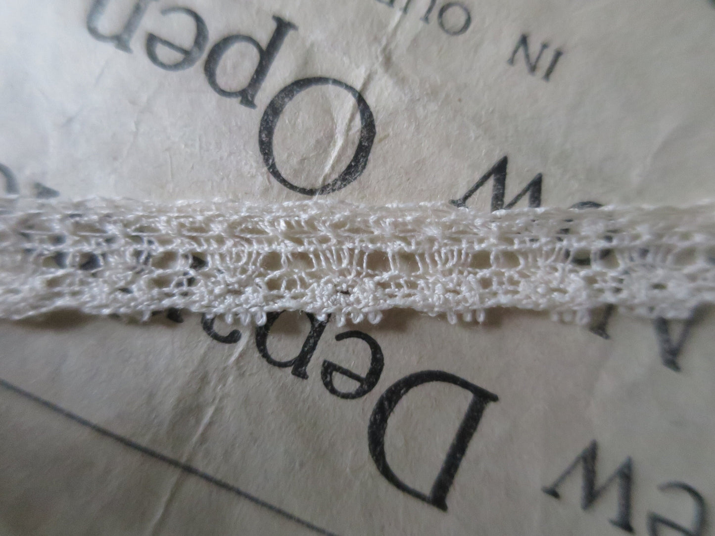 Ecru English Nottingham Lace- Delicate Lace- 1.2 cm