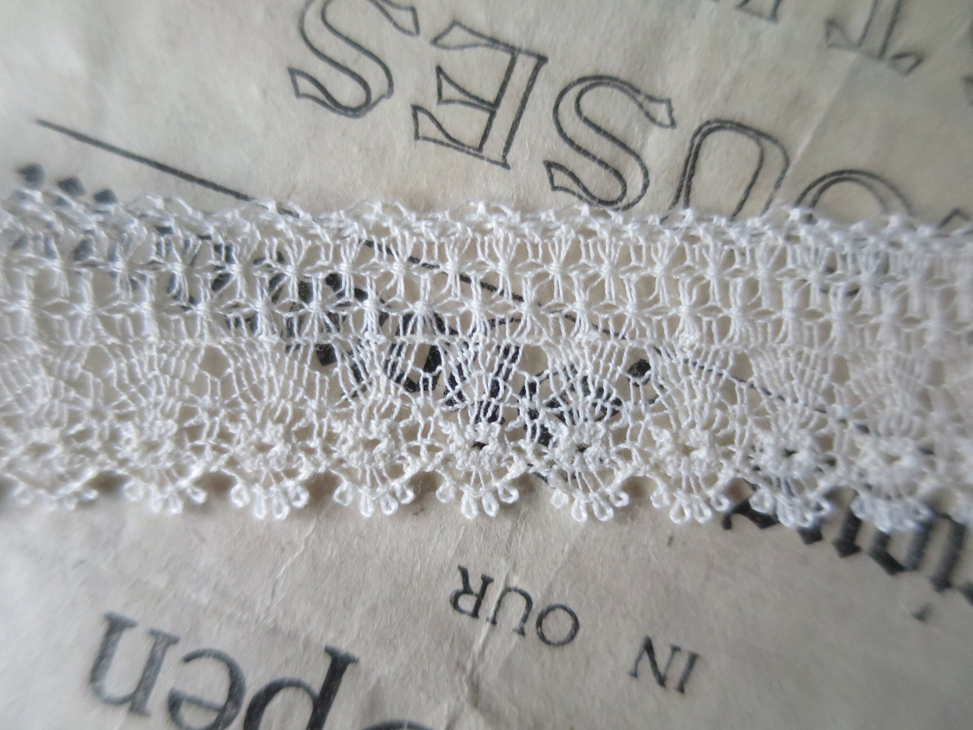 Ecru English Nottingham Lace- Delicate Lace- 1.7 cm