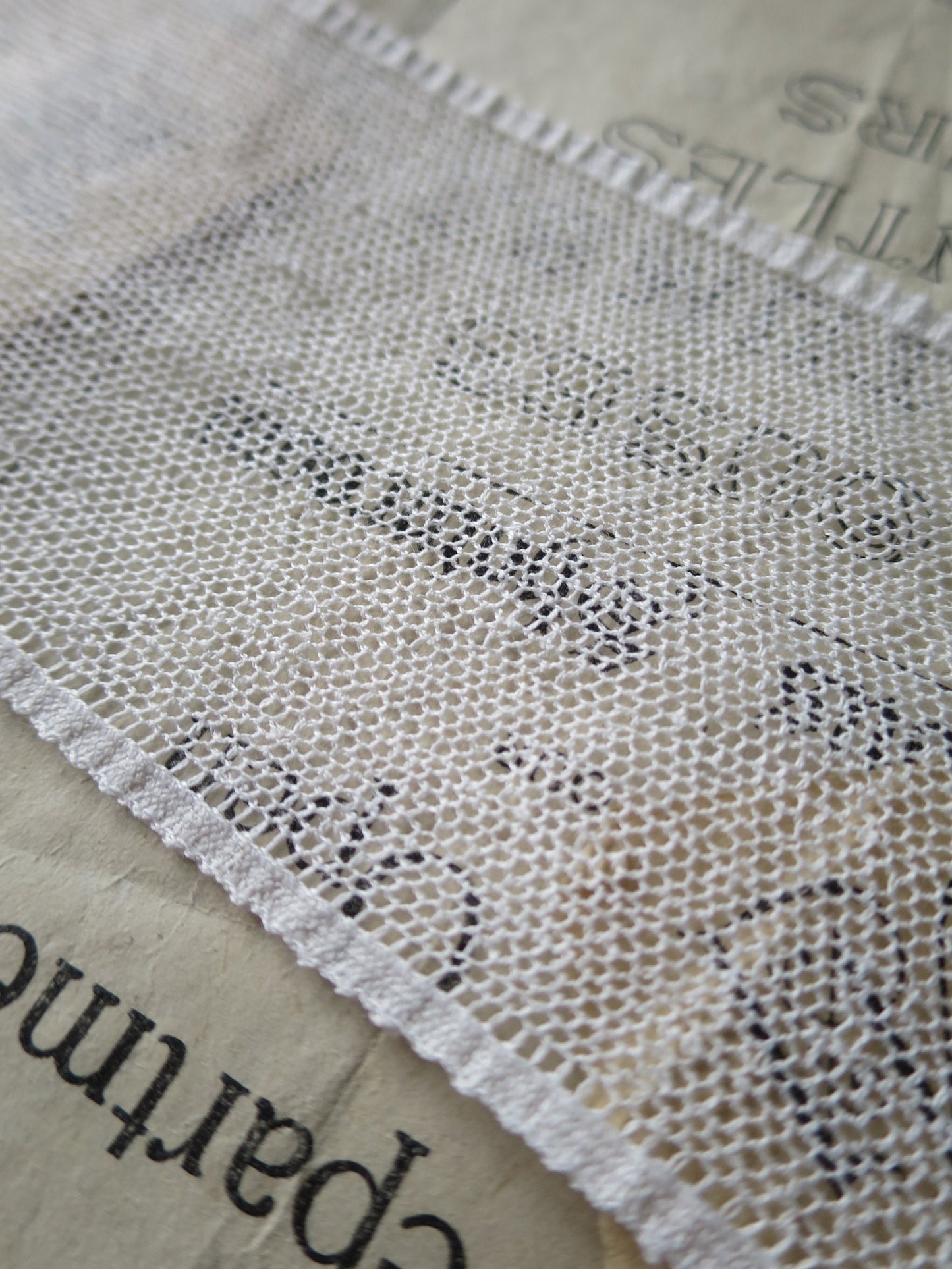 Off White English Nottingham Lace- Plain Net Insertion- 7.8 cm