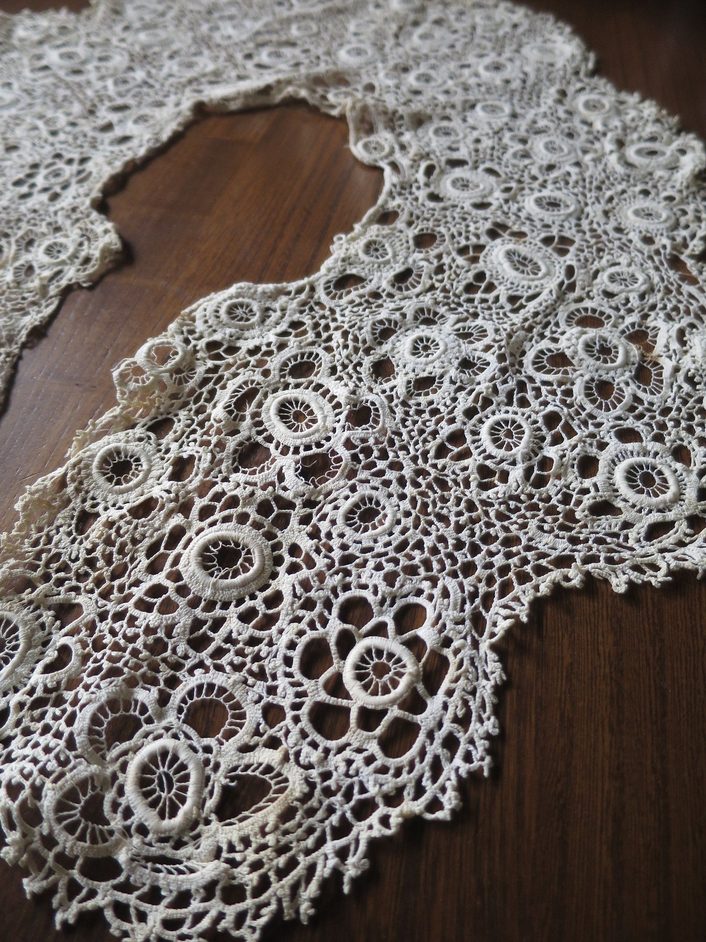 Antique Hand Crochet Lace Collar- 1840's