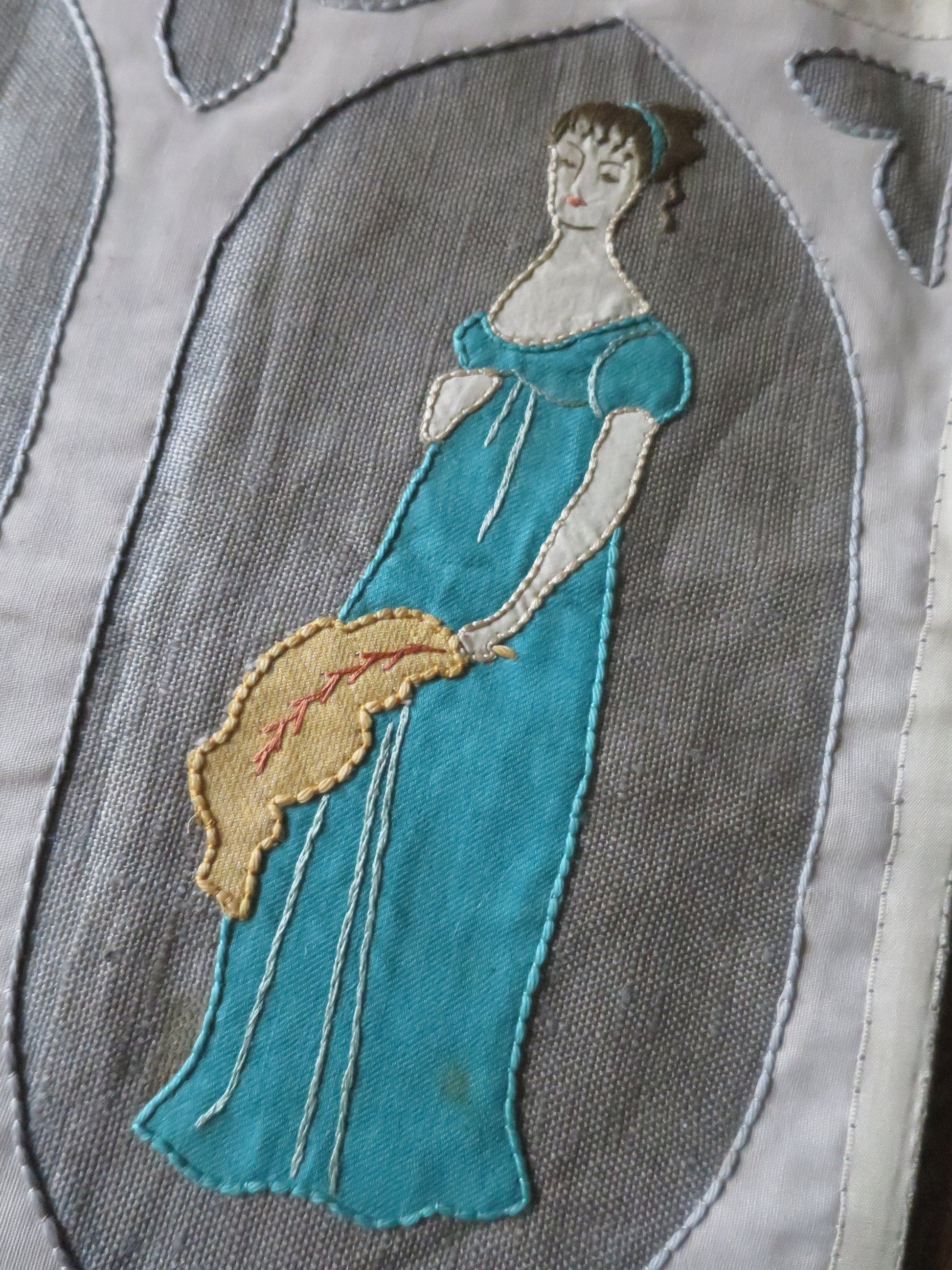 Vintage Hand Embroidered Applique Wall Hanging