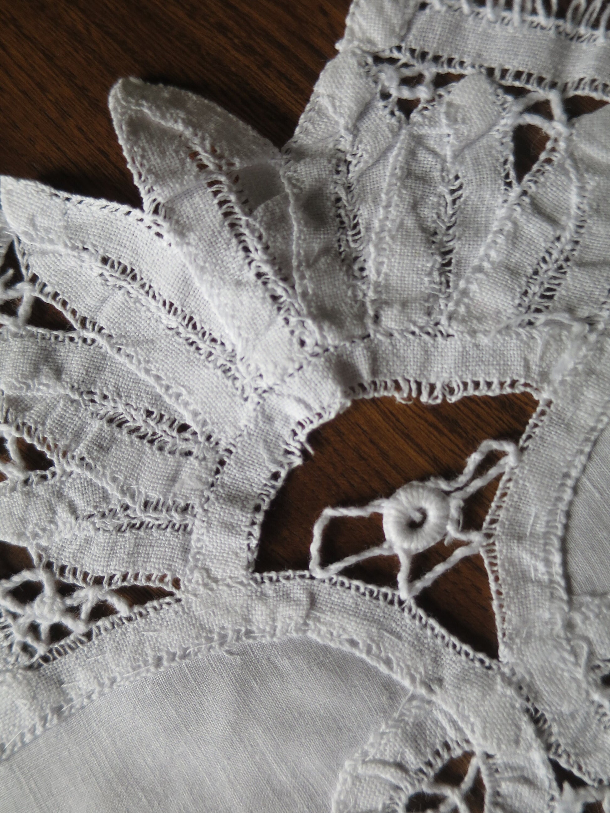 Antique Irish Linen Table Runner- Tape Lace & Needle Lace
