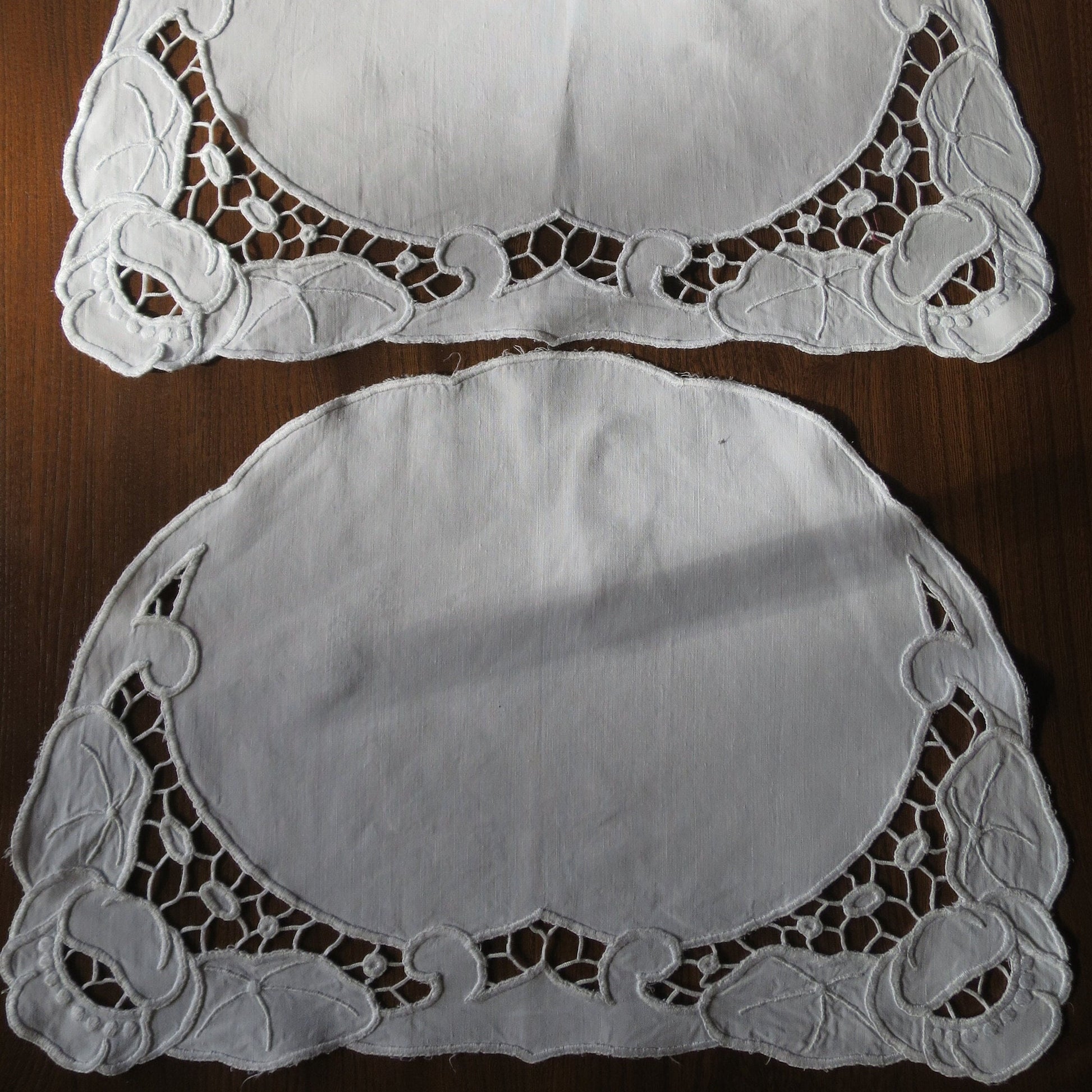 Antique Edwardian Irish Linen Tea Cosy- Whitework Cutwork Hand Embroidery