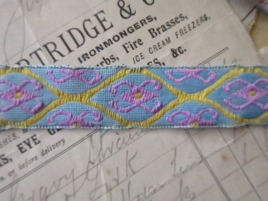 Ikat Style 18 mm Jacquard Woven Ribbon- Brights