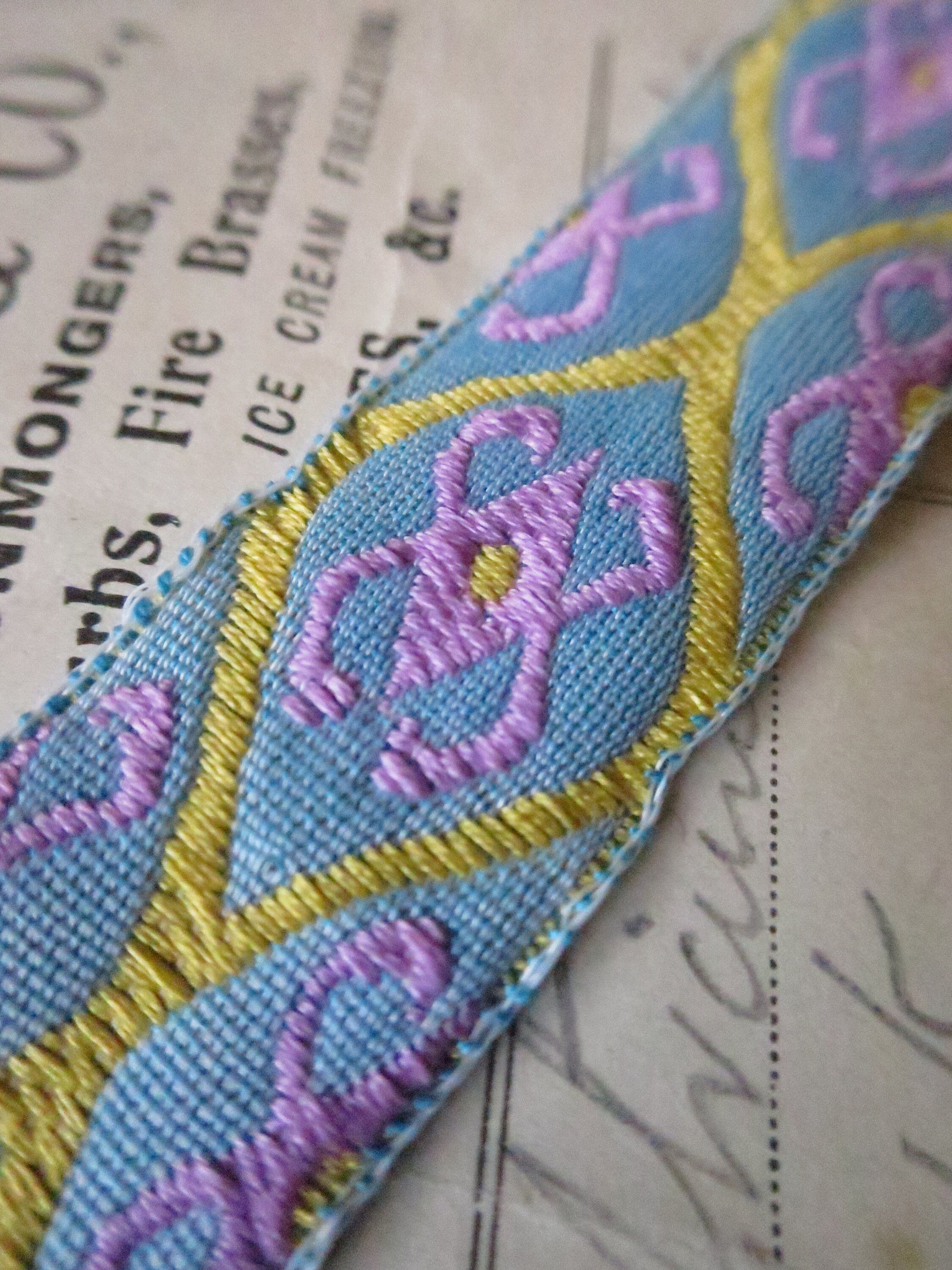 Ikat Style 18 mm Jacquard Woven Ribbon- Brights