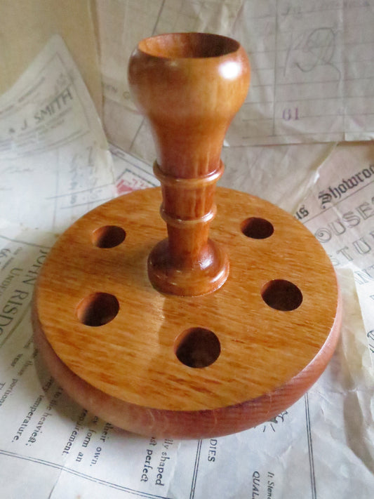 Sajou Wooden Treen Ware Style Needle Case Holder