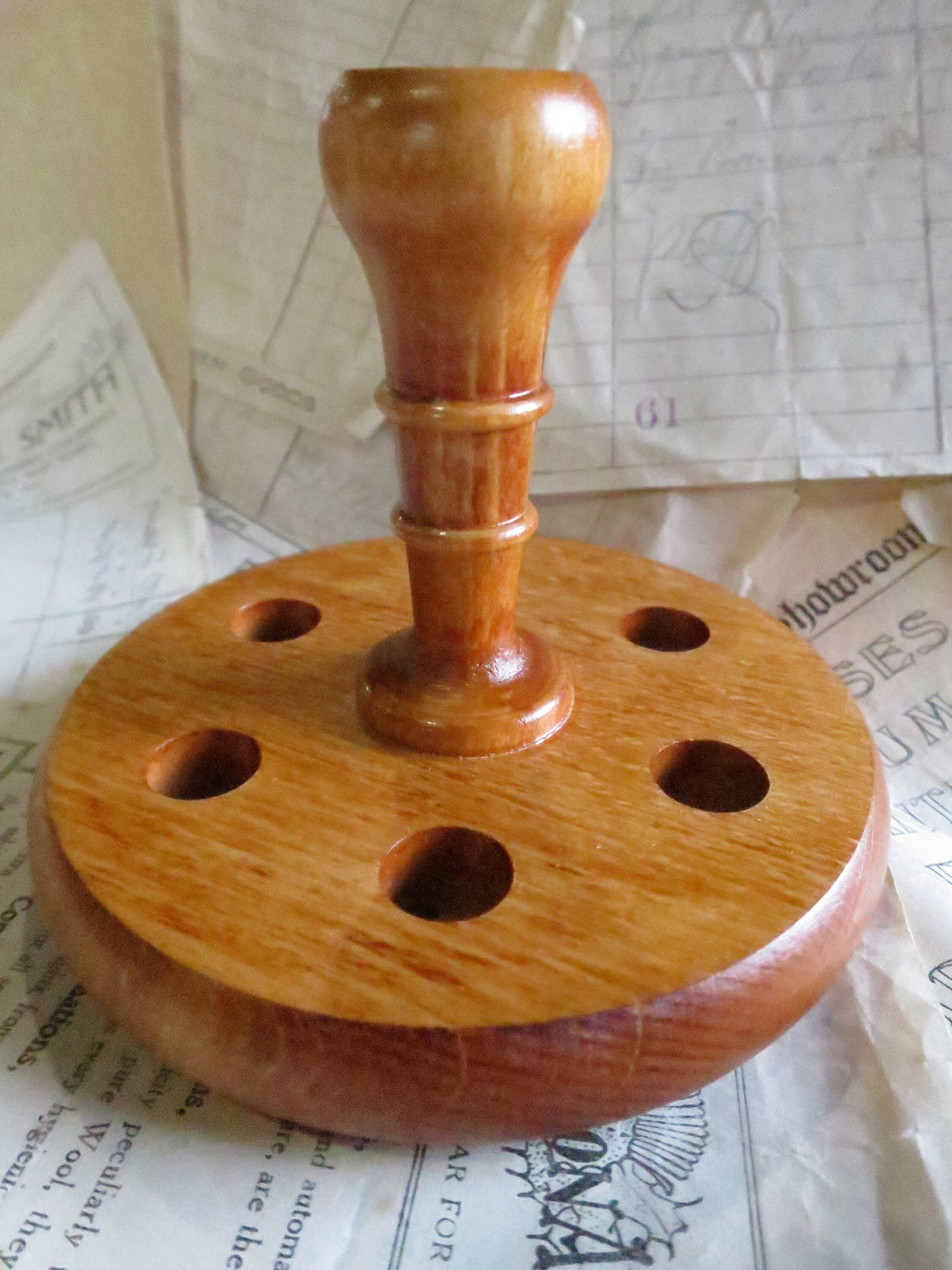 Sajou Wooden Treen Ware Style Needle Case Holder