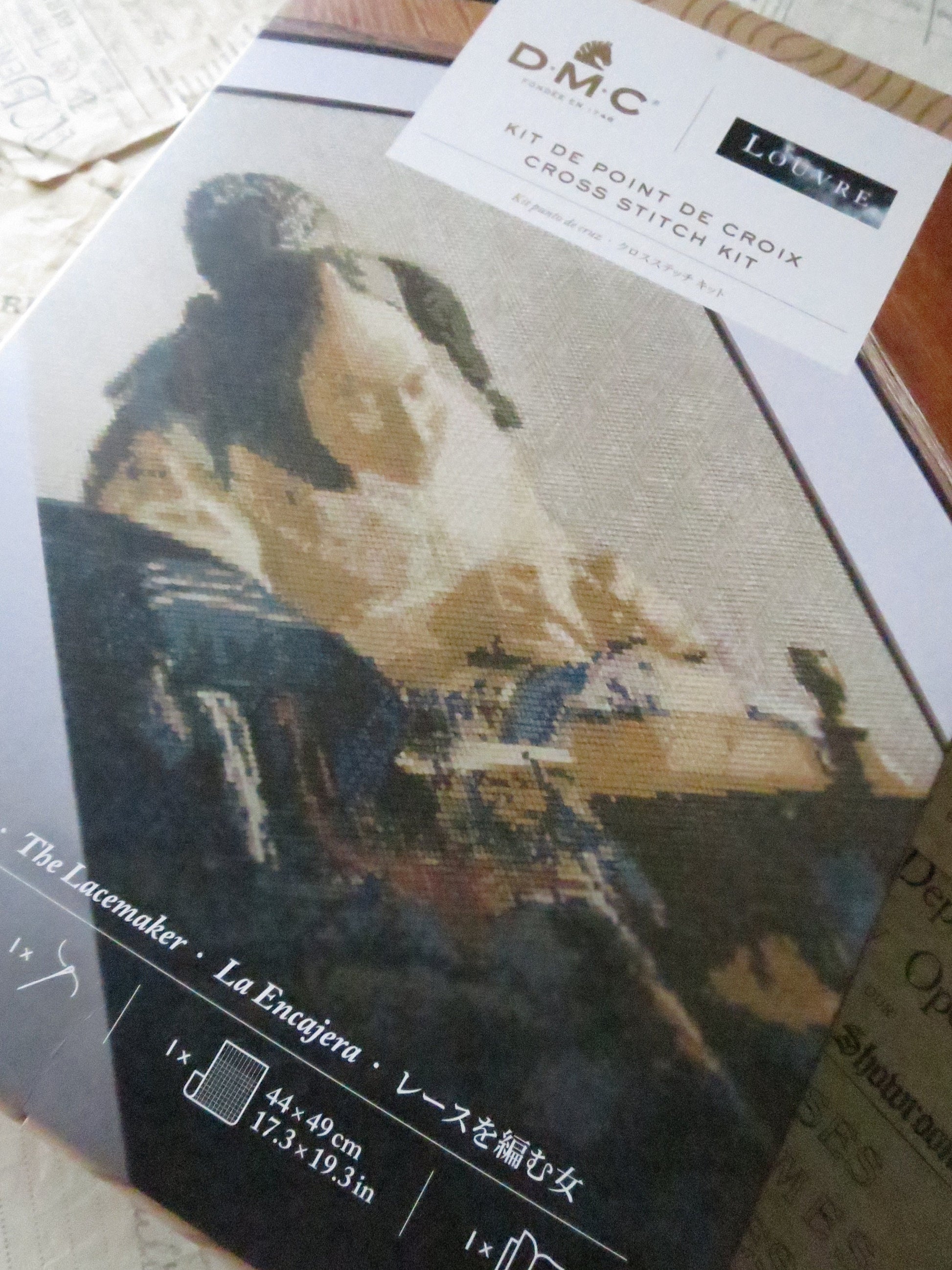 The Louvre The Lacemaker Johannes Vemeer Cross Stitch Embroidery Kit