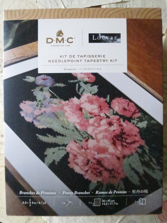 The Louvre Peony Branches Pierre Joseph Redoute Tapestry Needlepoint Kit