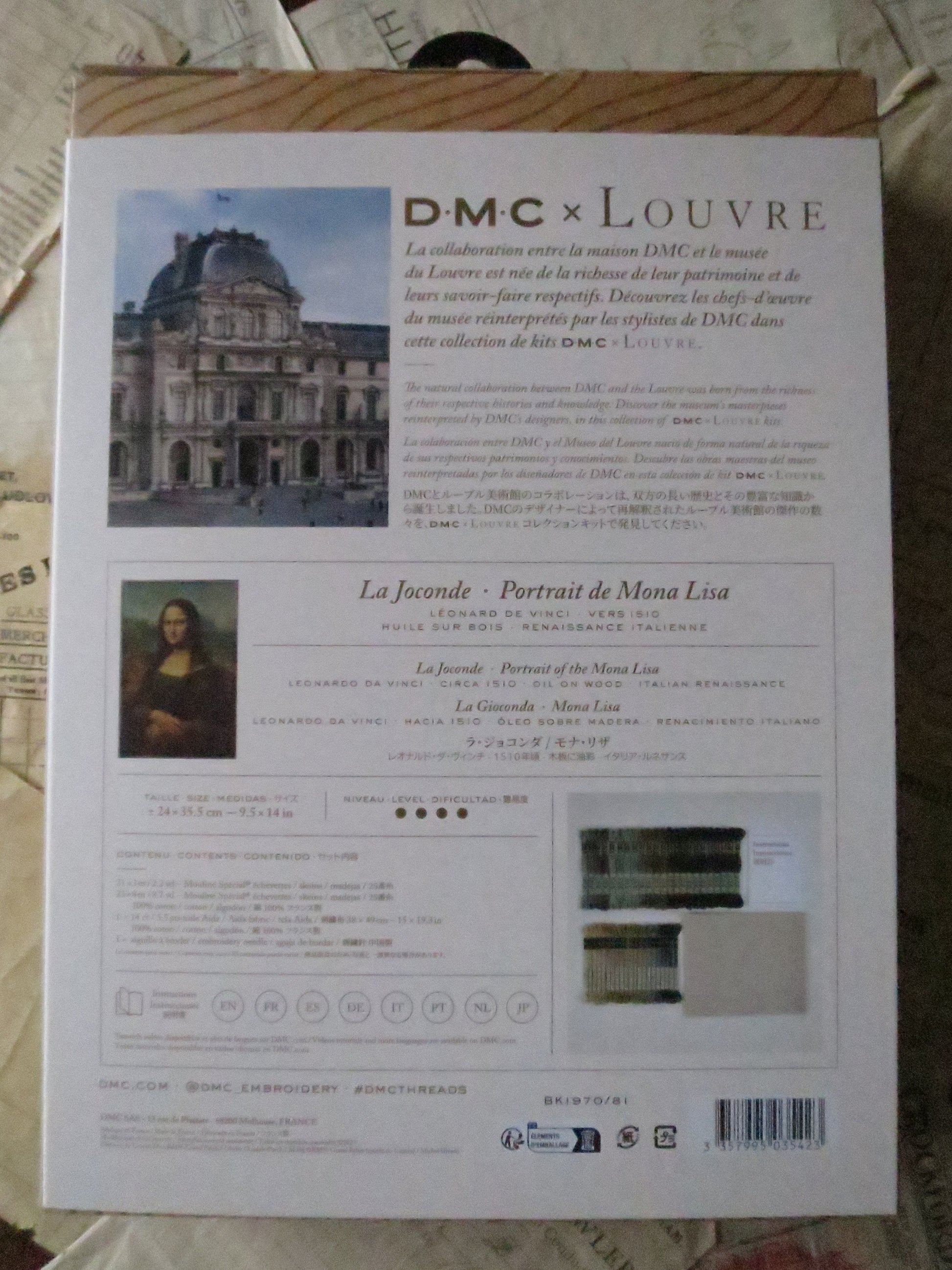 The Louvre Mona Lisa Leonardo Da Vinci Cross Stitch Embroidery Kit