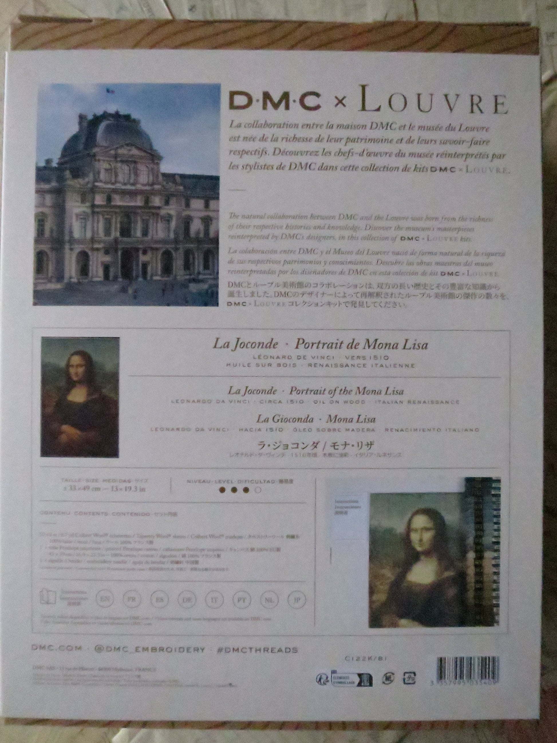 The Louvre Mona Lisa Leonardo Da Vinci Tapestry Needlepoint Kit