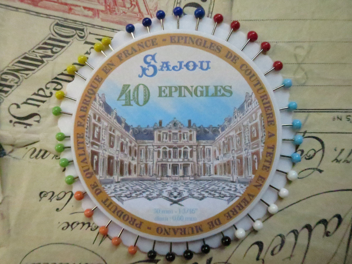 Sajou Rosette 40 Murano Glass Dress Making Pins- Versailles
