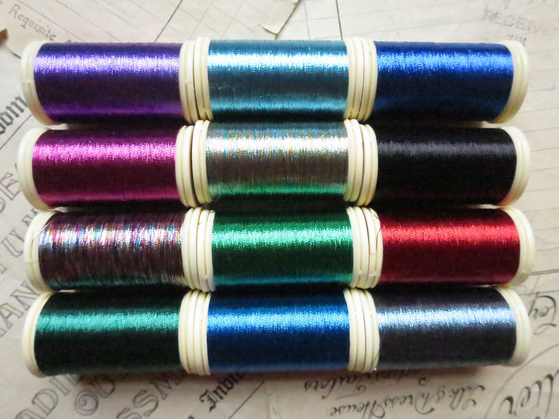 Sajou Boxed Set 12 Fil Metalise No.40 Metallic Thread- No.2 Bright Tones