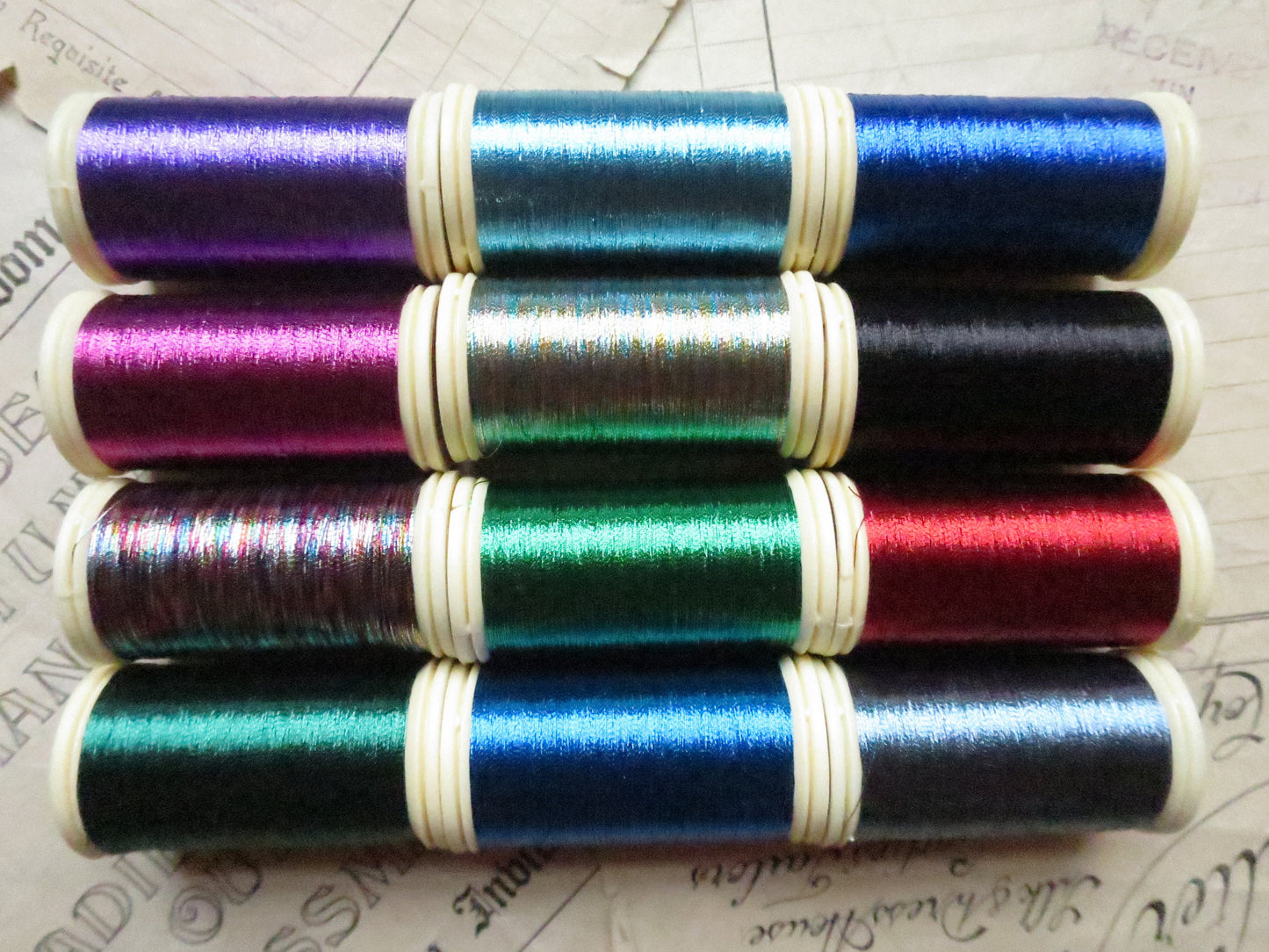 Sajou Boxed Set 12 Fil Metalise No.40 Metallic Thread- No.2 Bright Tones