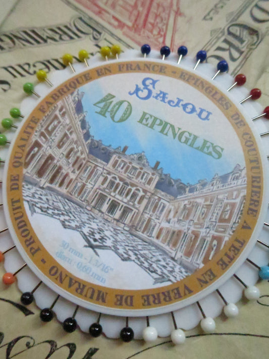Sajou Rosette 40 Murano Glass Dress Making Pins- Versailles
