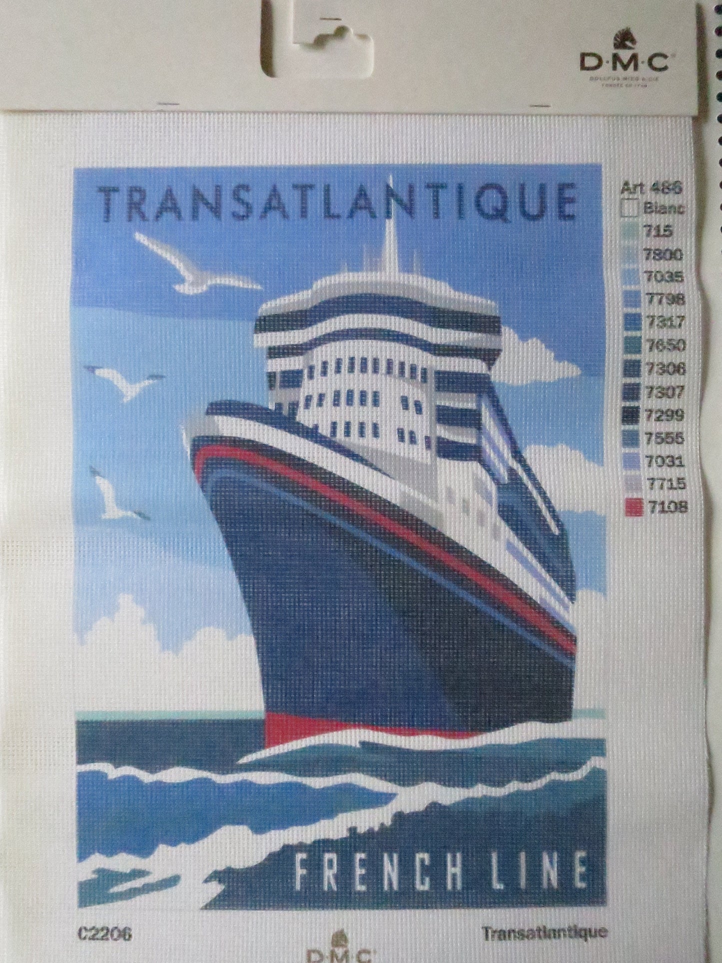DMC Transatlantique Vintage Travel Poster Printed Tapestry Canvas