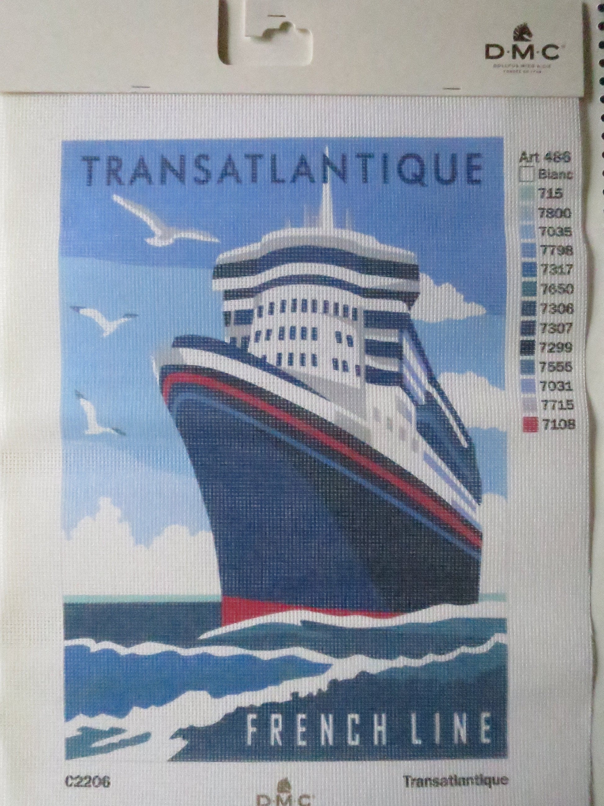 DMC Transatlantique Vintage Travel Poster Printed Tapestry Canvas