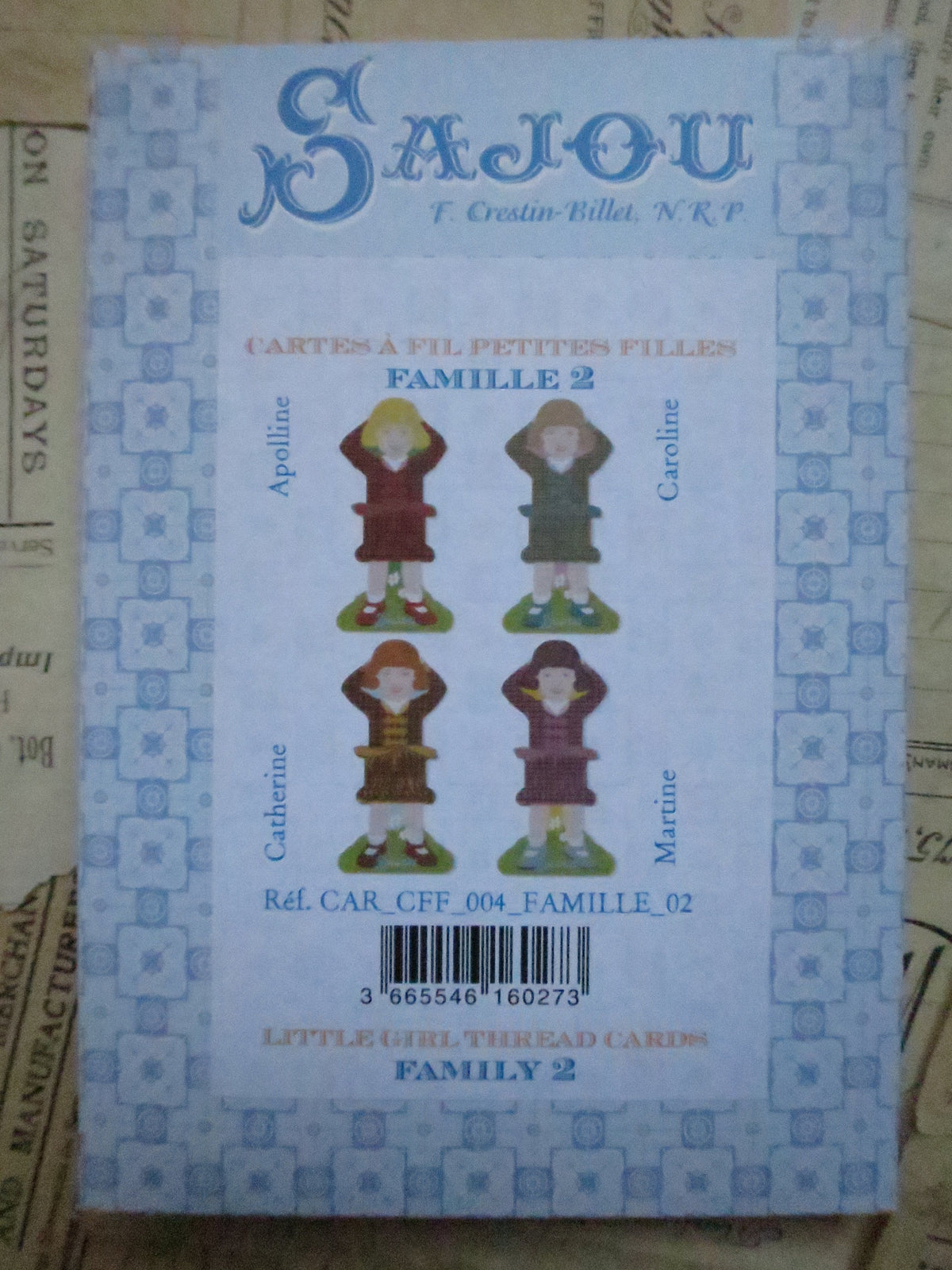 Sajou Little Girl Thread & Ribbon Cards- Family 2