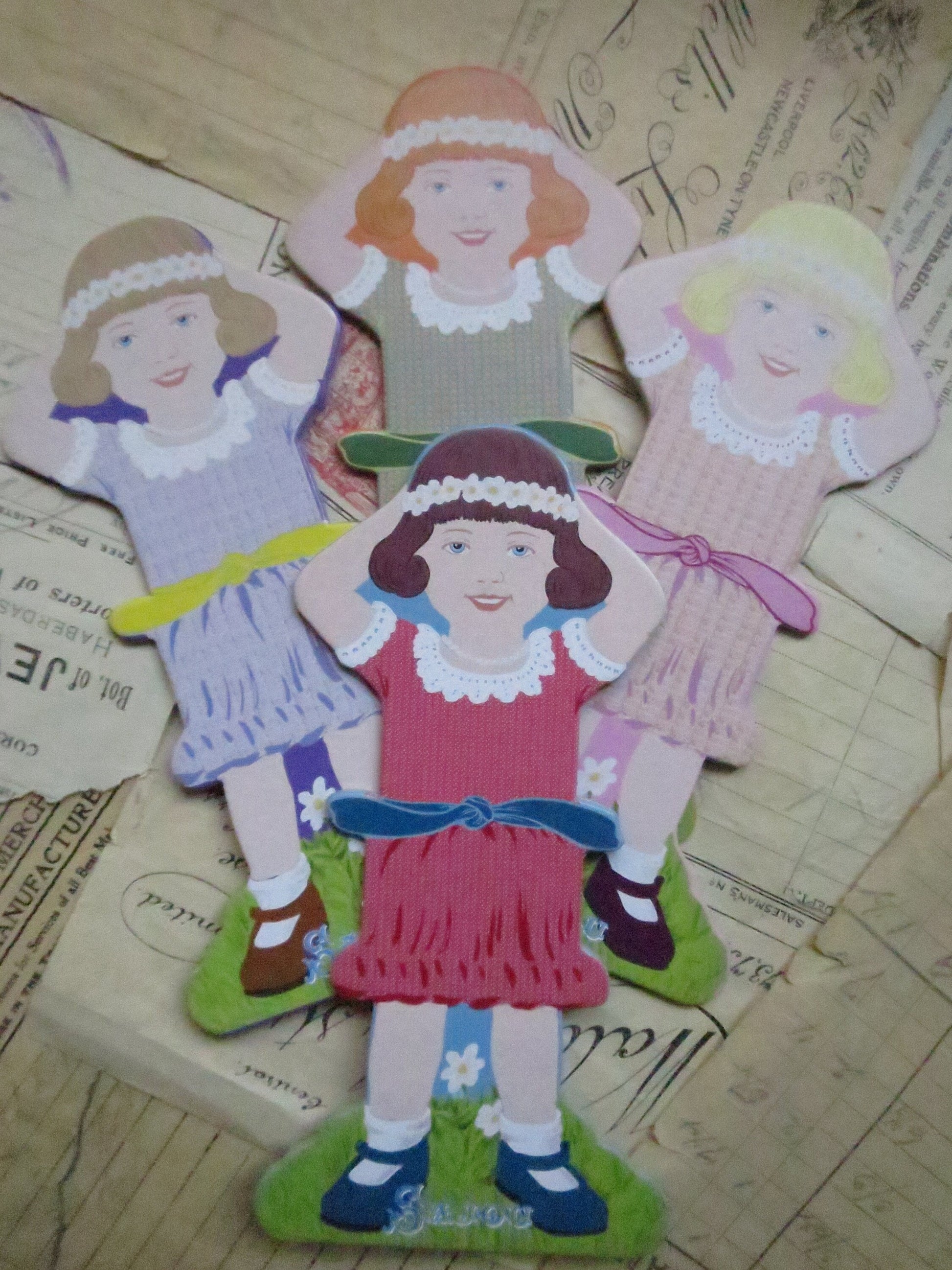 Sajou Little Girl Thread & Ribbon Cards- Family 1