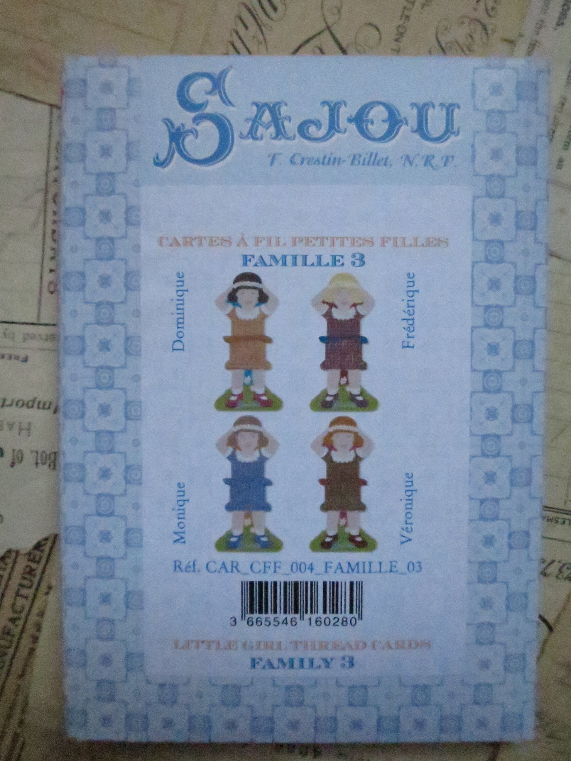 Sajou Little Girl Thread & Ribbon Cards- Family 3