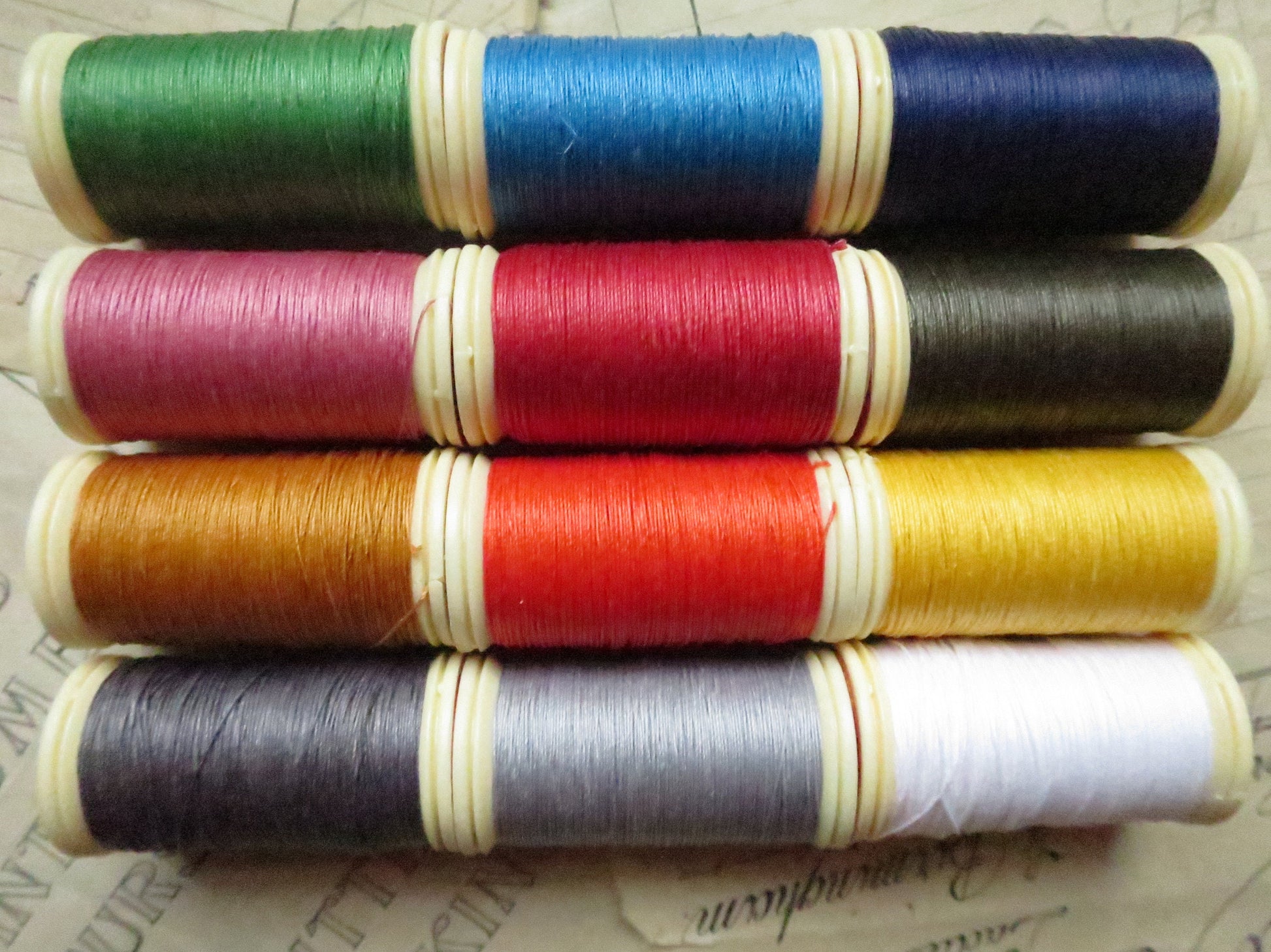 Sajou Boxed Set 12 Fil au Lin Glace Waxed Linen Thread- No.2 Bright Tones