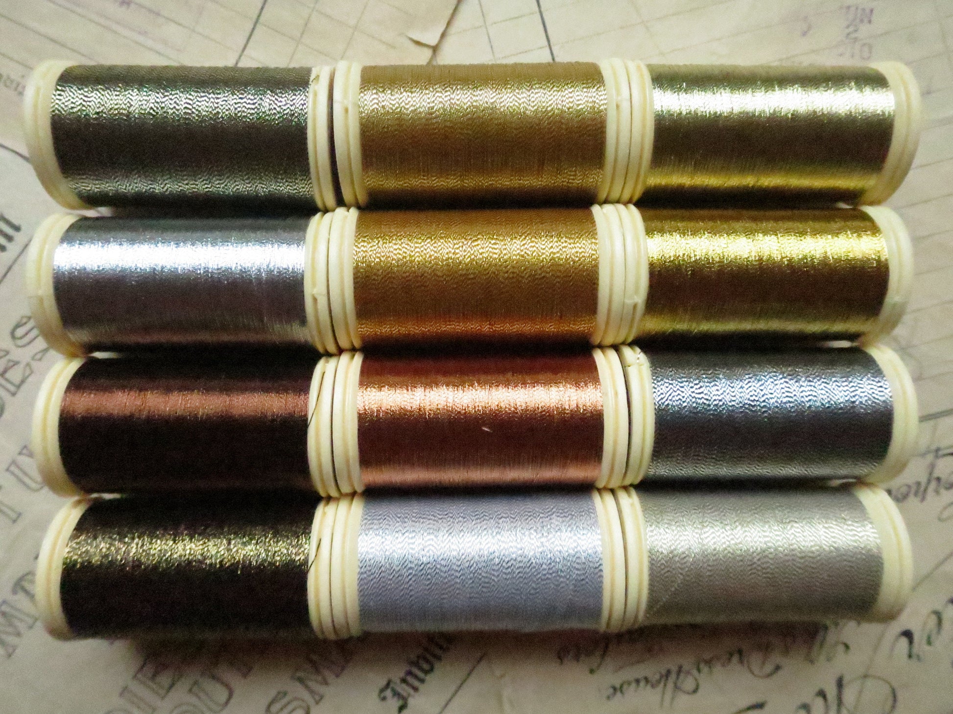Sajou Boxed Set 12 Fil Metalise No.40 Metallic Thread- No.1 Classic Tones