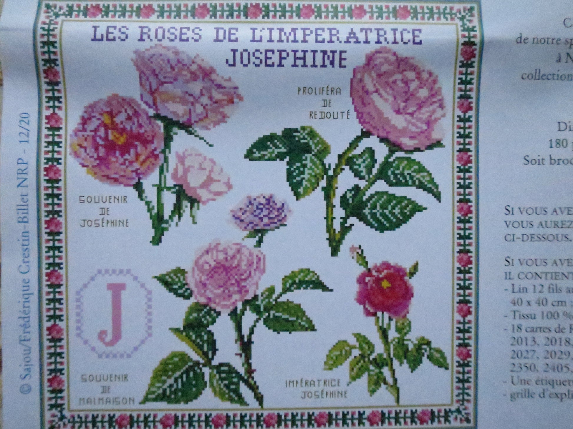 Sajou The Empress Josephine's Roses Cushion Cross Stitch Kit