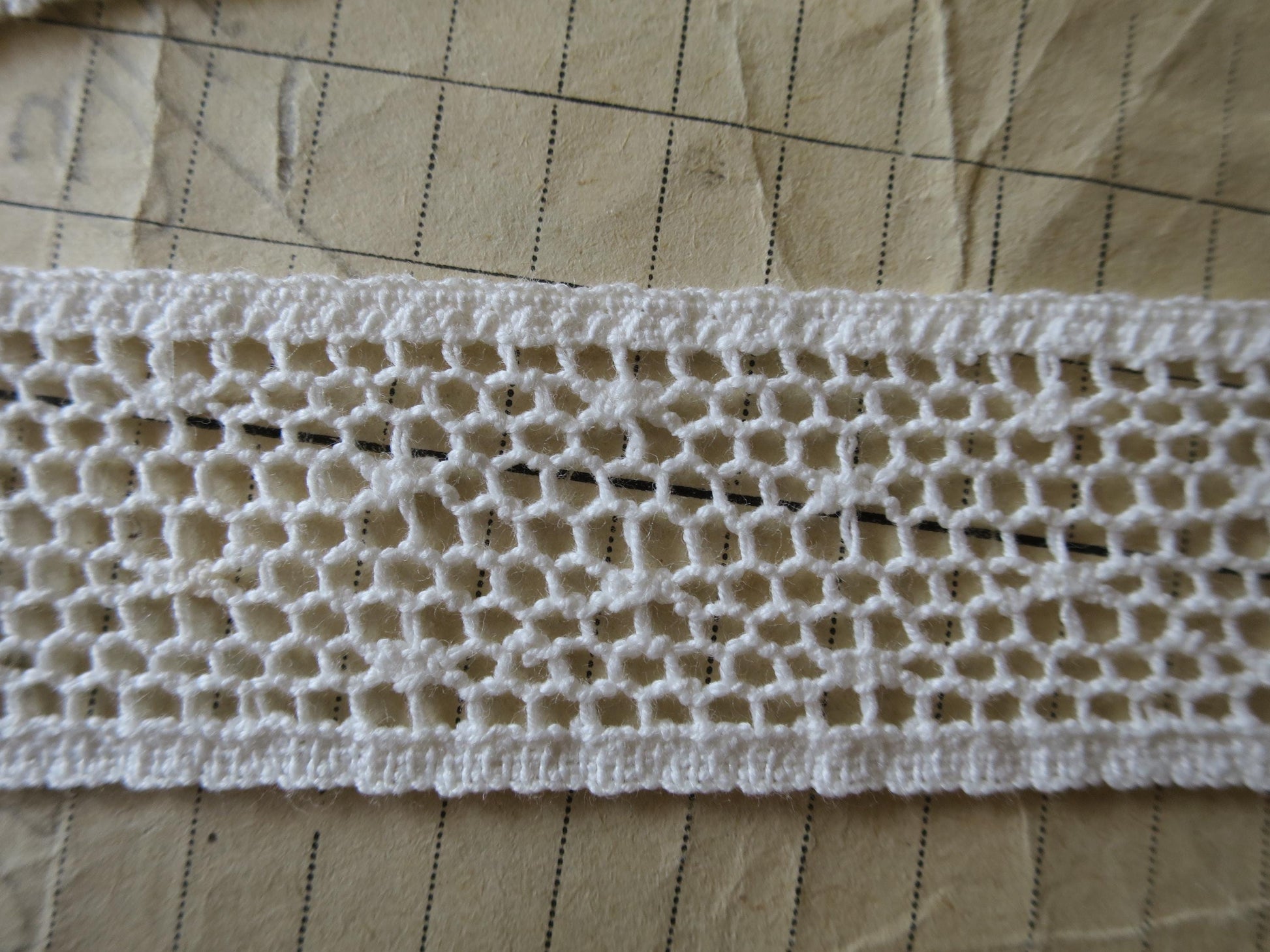 Off White English Nottingham Cluny Lace- Polka Dot Net- Insertion- 3cm
