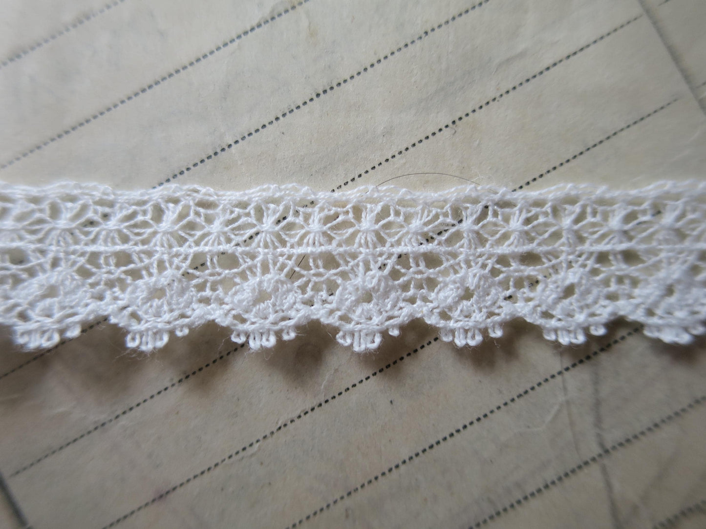 Off White English Nottingham Lace- Delicate Lace- 1.2 cm