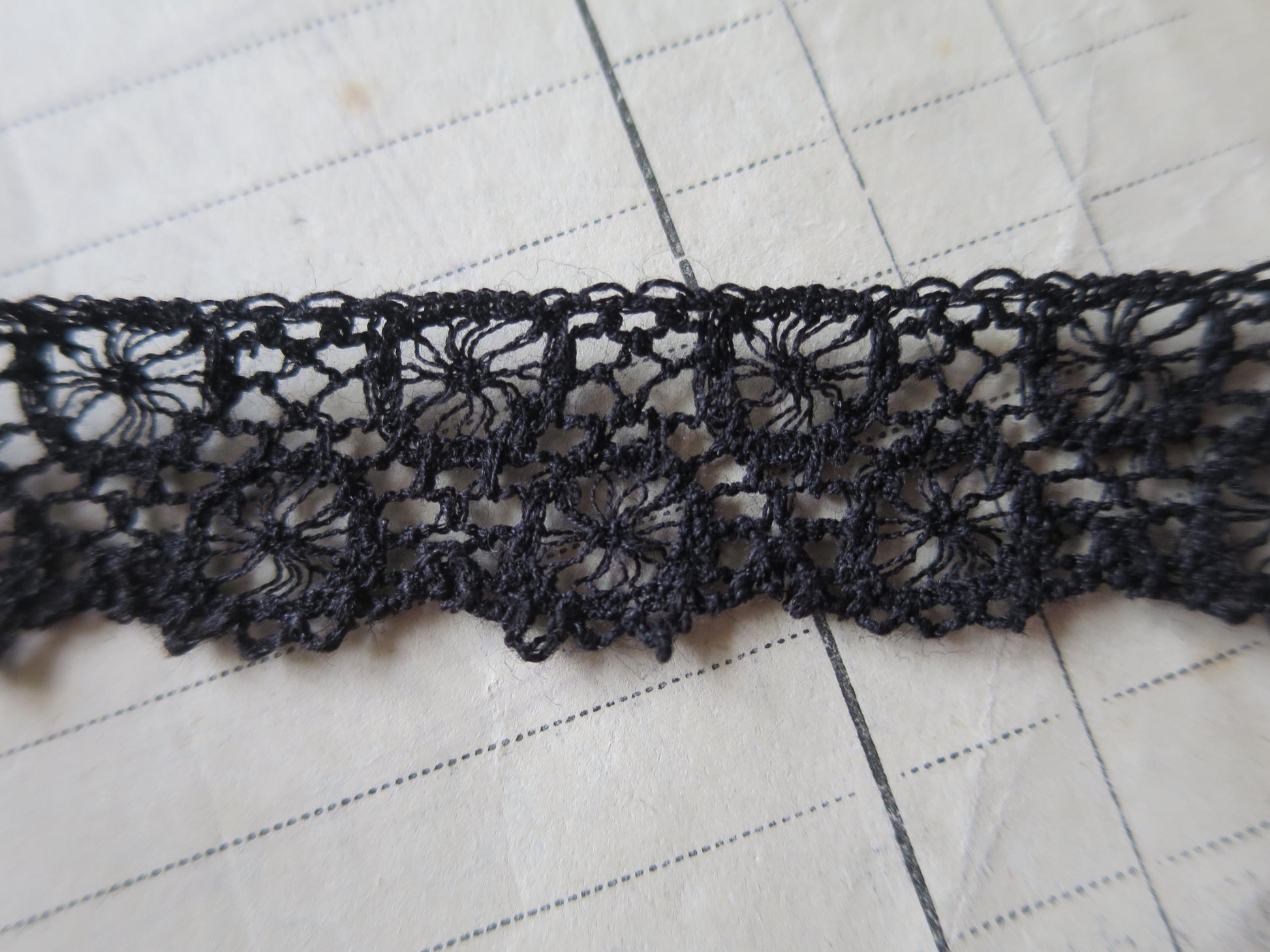 Black English Nottingham Lace- Broderie Anglaise/ Cutwork Circles- 1.7cm