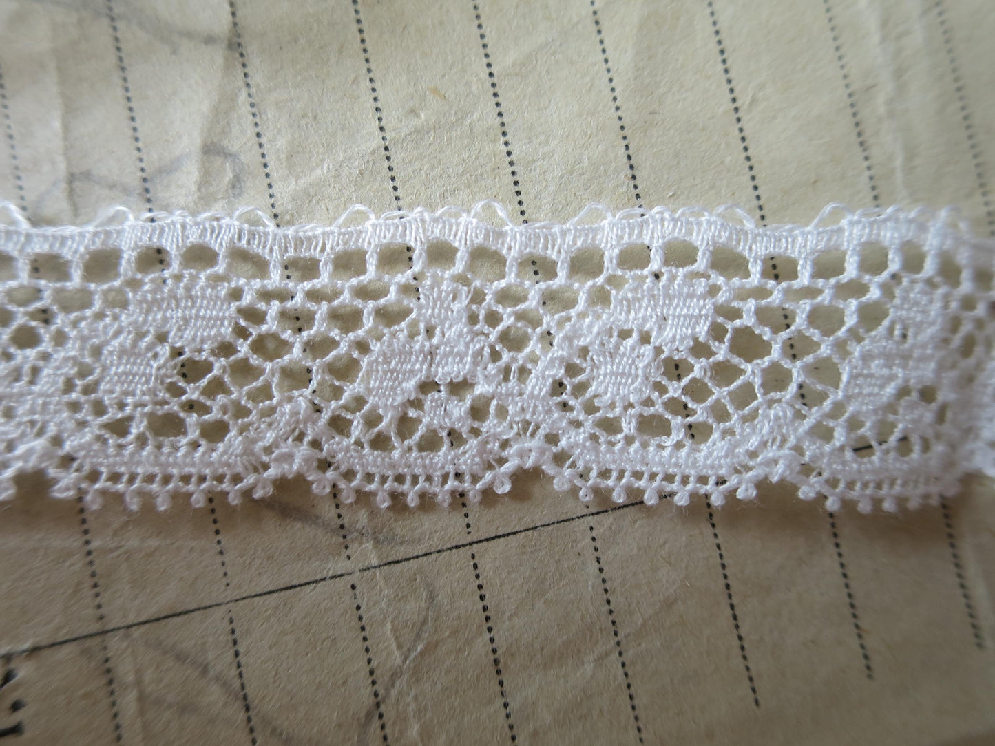 Off White English Nottingham Lace- Valenciennes Foliage- 1.7cm