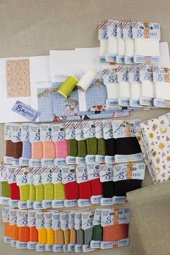 Sajou Gift Box Cross Stitch Boxed Kit- Linen Plaid Farandole Alsacienne Throw