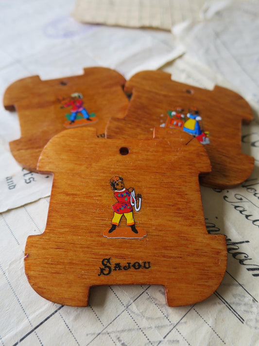 Sajou 3 Wooden Thread Cards- Children