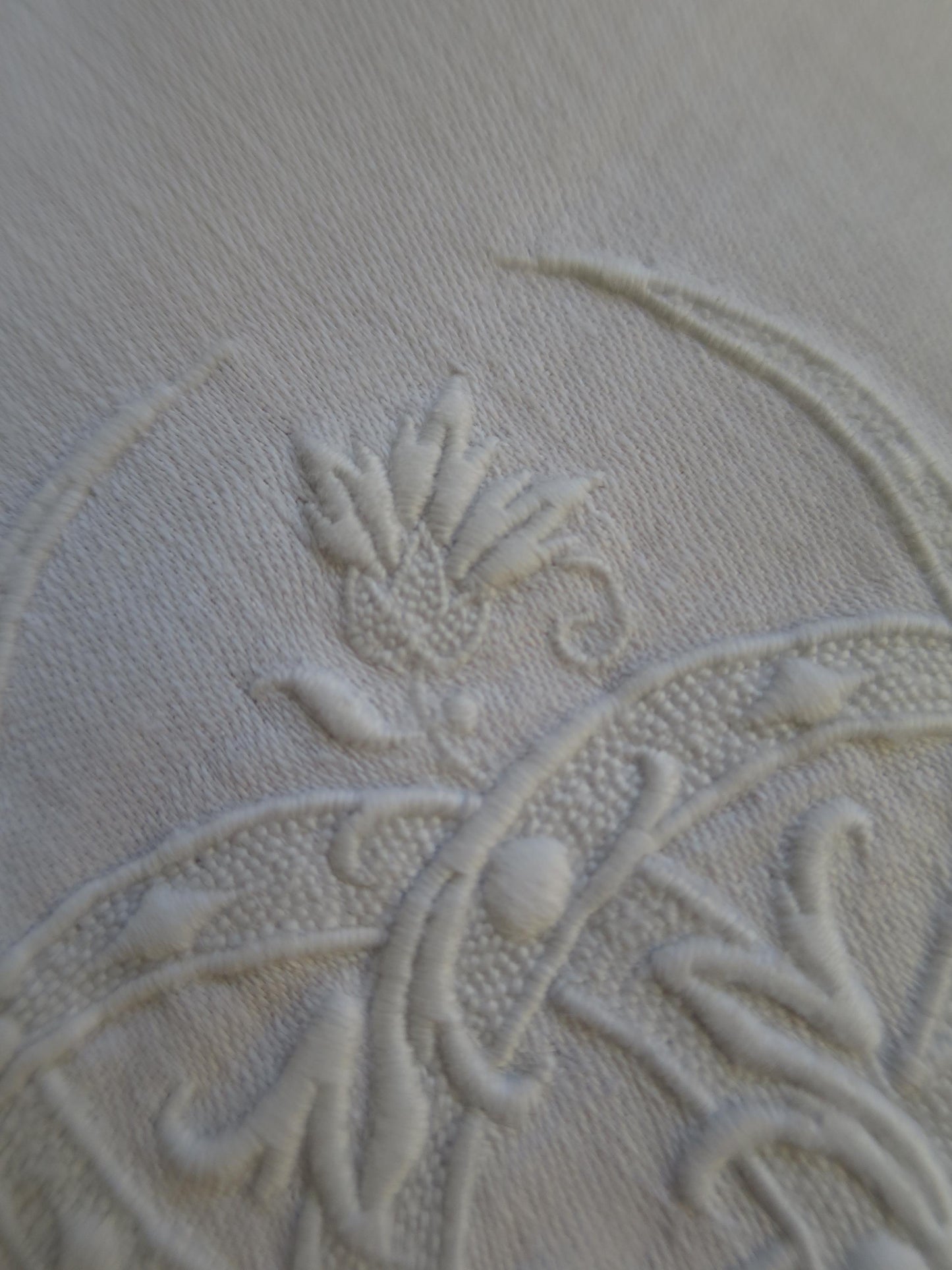 6 Antique Georgian Fine Irish Linen Damask Napkins- Damask & Hand Embroidery