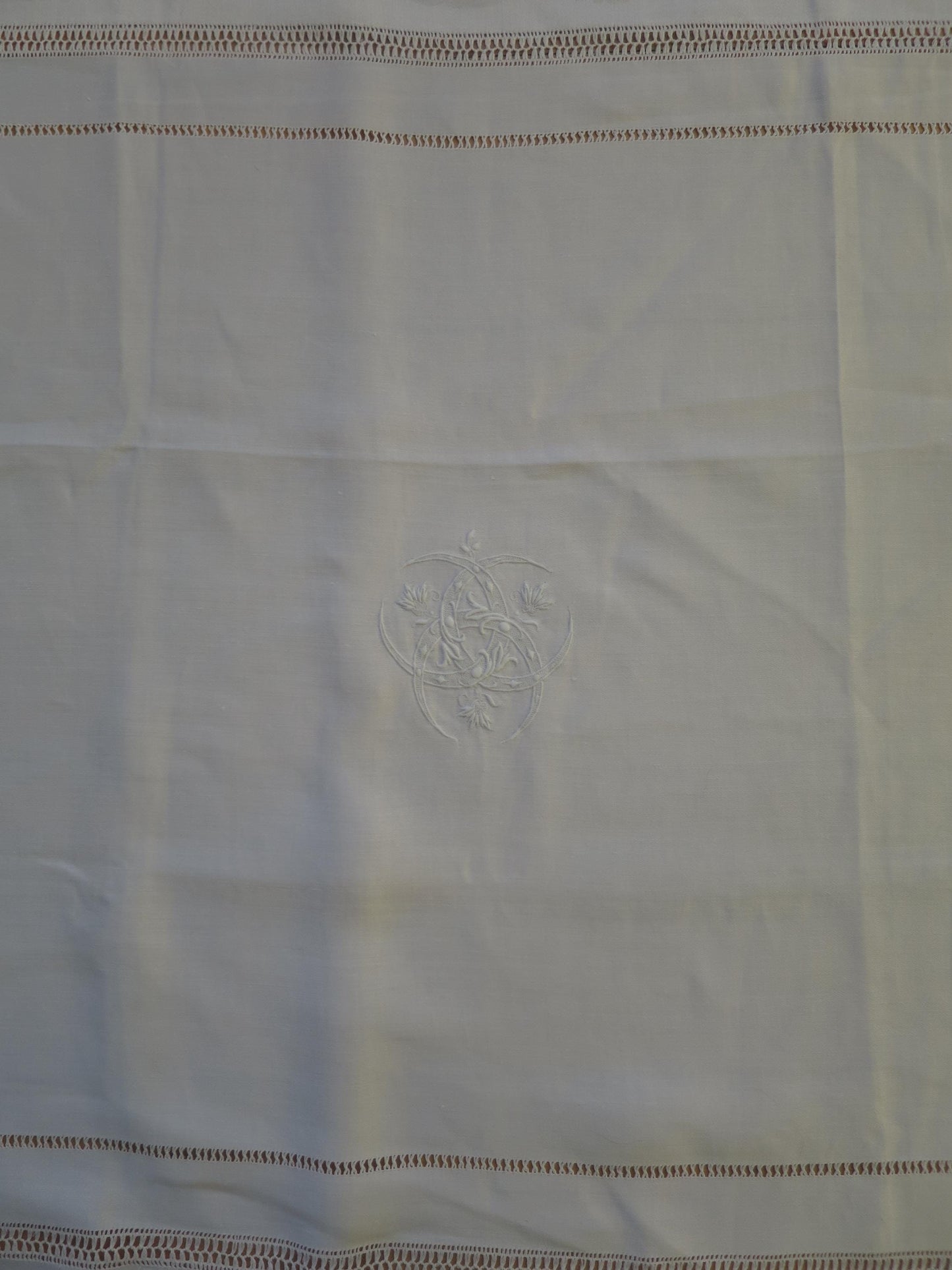 6 Antique Georgian Fine Irish Linen Damask Napkins- Damask & Hand Embroidery