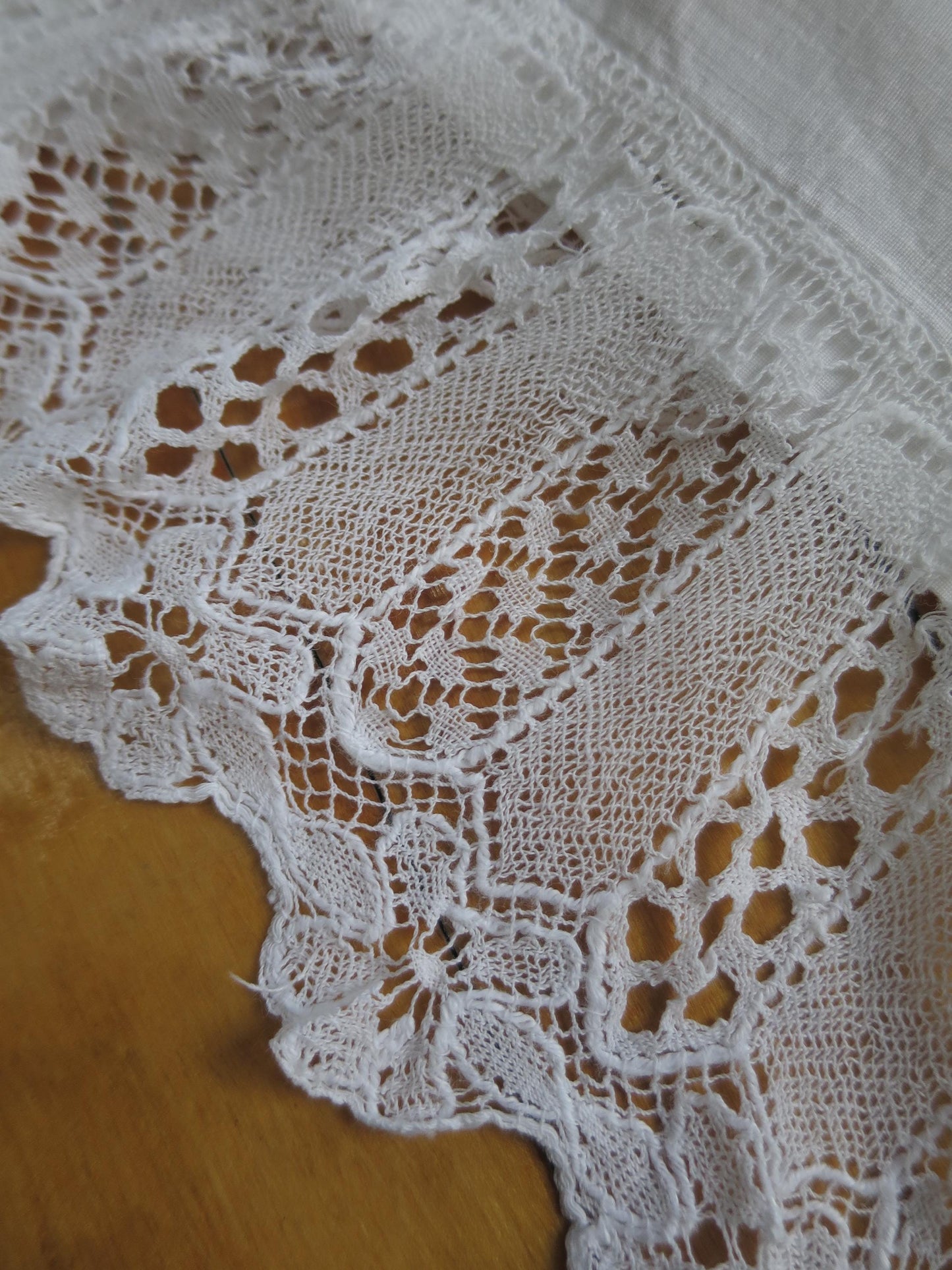 Antique Irish Linen Pair of Pillow Slips- Bobbin Lace & Hand Embroidered Monogram Y R