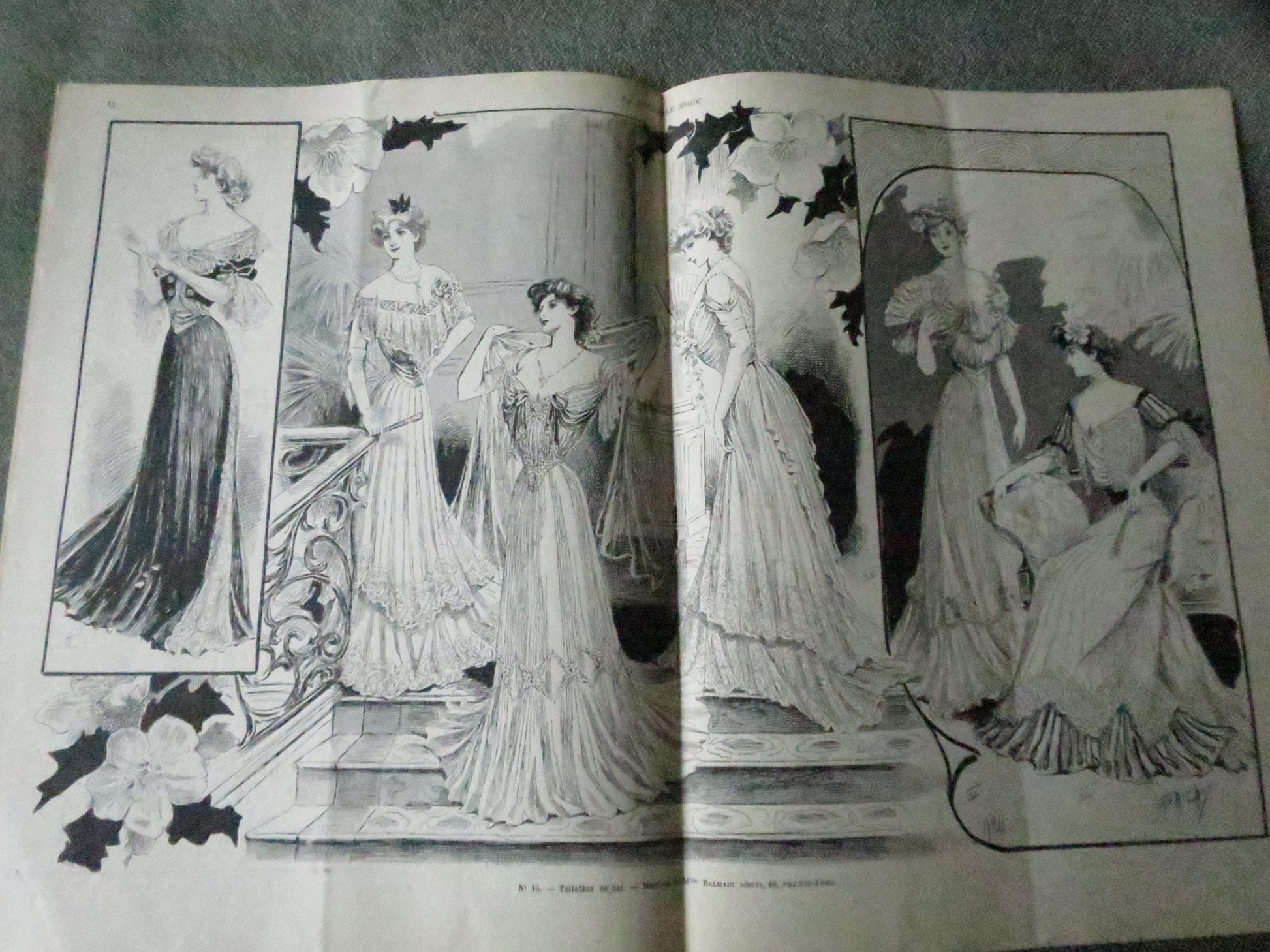 Antique Paris Fashions/ La Nouvelle Mode Magazine- February 1 1902- Original Pattern Included