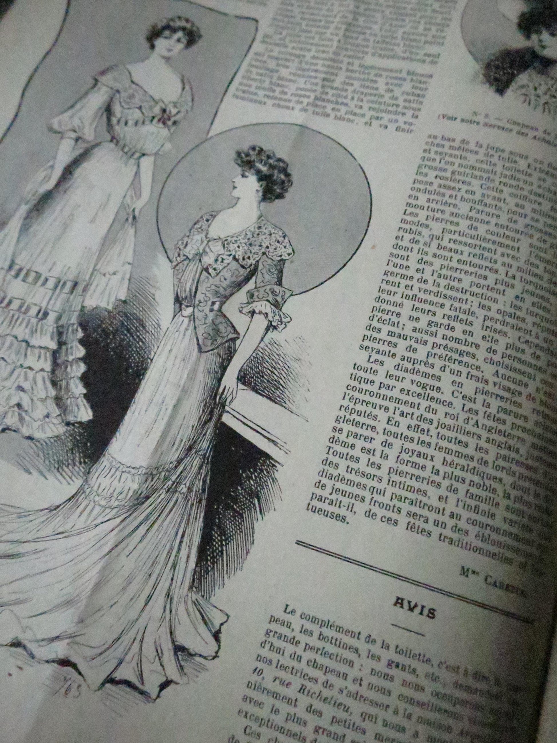 Antique Paris Fashions/ La Nouvelle Mode Magazine- February 1 1902- Original Pattern Included