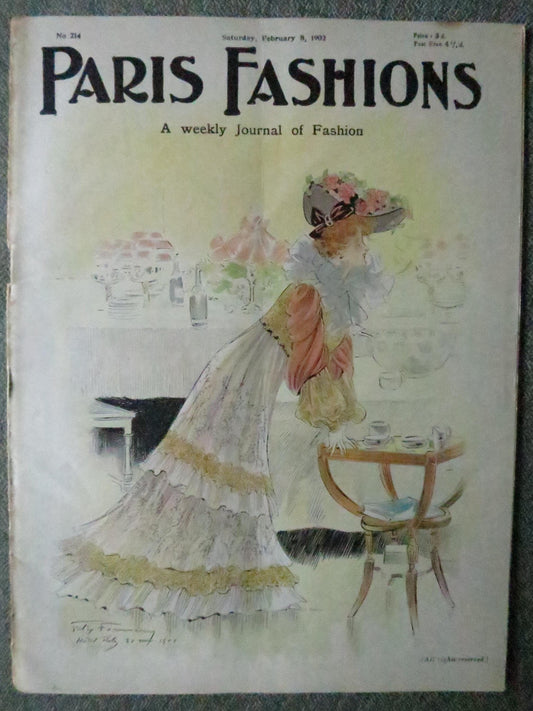 Antique Paris Fashions/ La Nouvelle Mode Magazine- February 8 1902