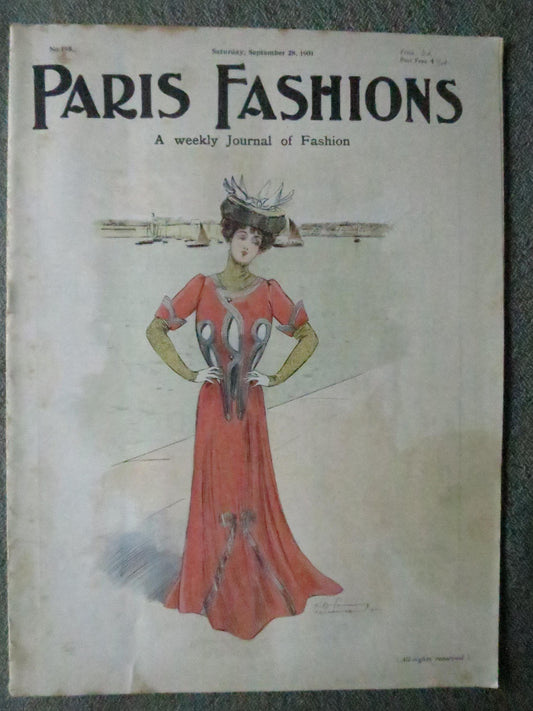 Antique Paris Fashions/ La Nouvelle Mode Magazine- September 21 1901