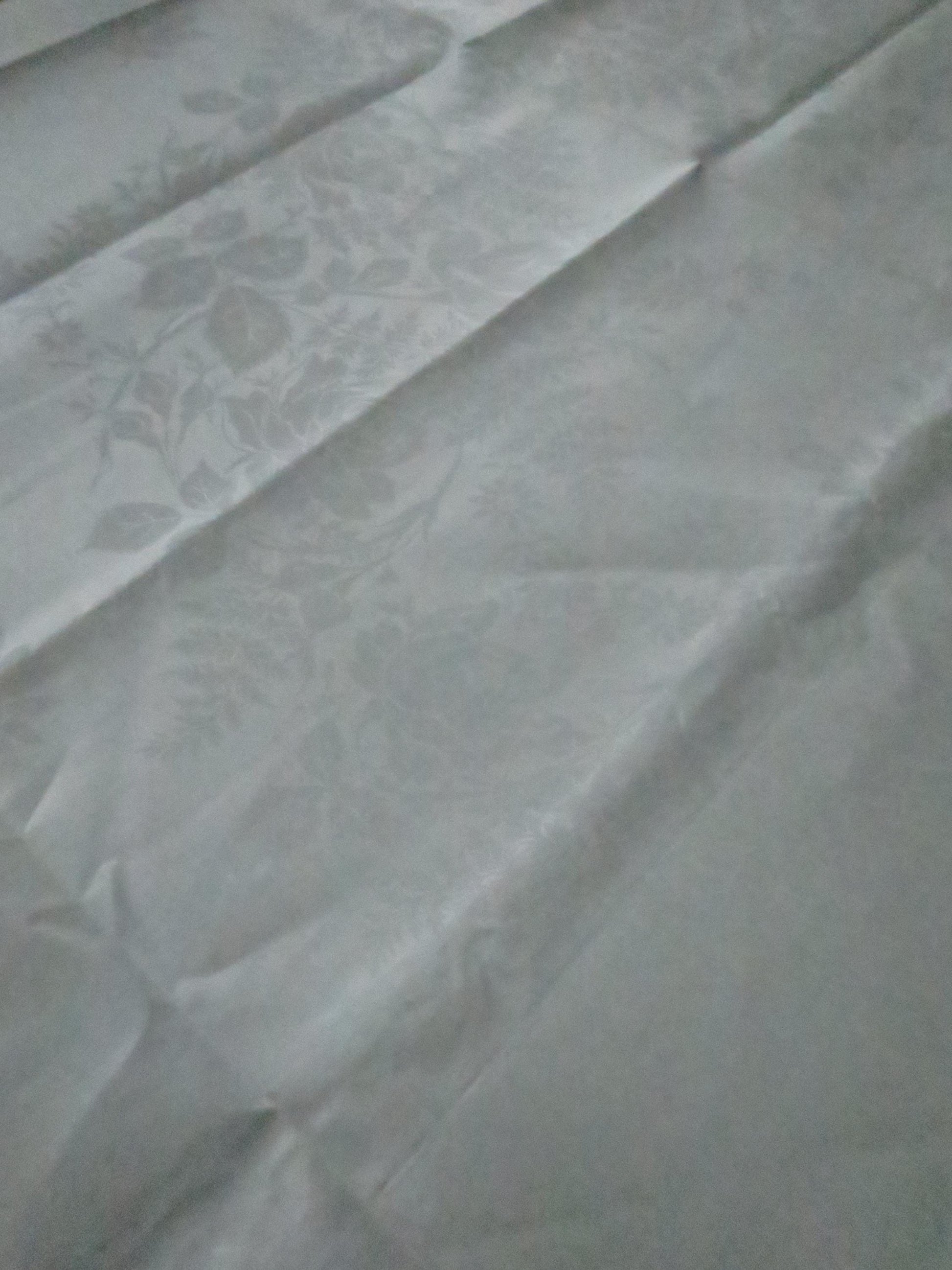 Unused Antique Irish Linen Damask Table Cloth- Roses & Foliage- 184 x 179 cm/ 72 x 70.5 "