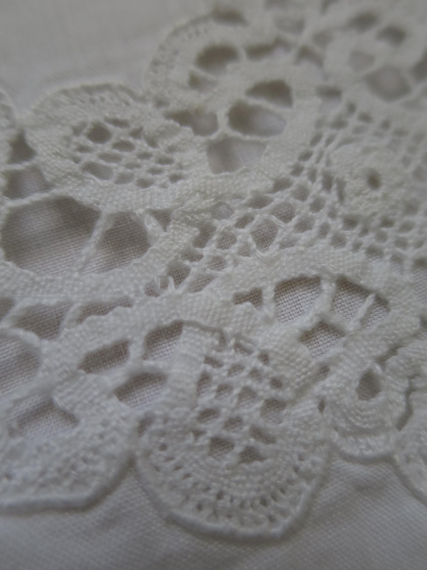 Antique Irish Linen Pair of Pillow Slips- Hand Embroidery & Bobbin Lace Inserts
