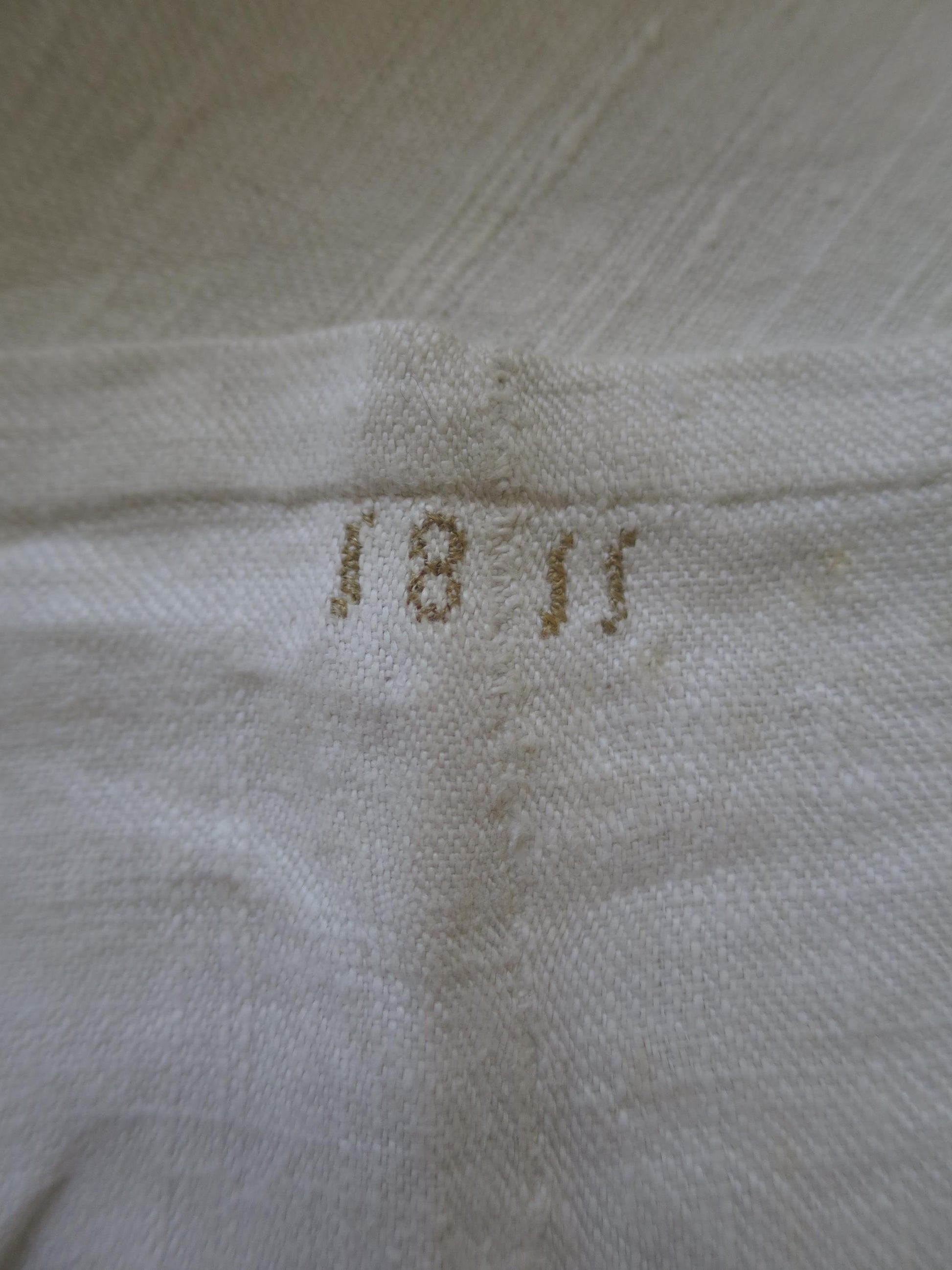 Antique Home Spun Hand Woven & Hand Sewn Linen Sheet- 1811