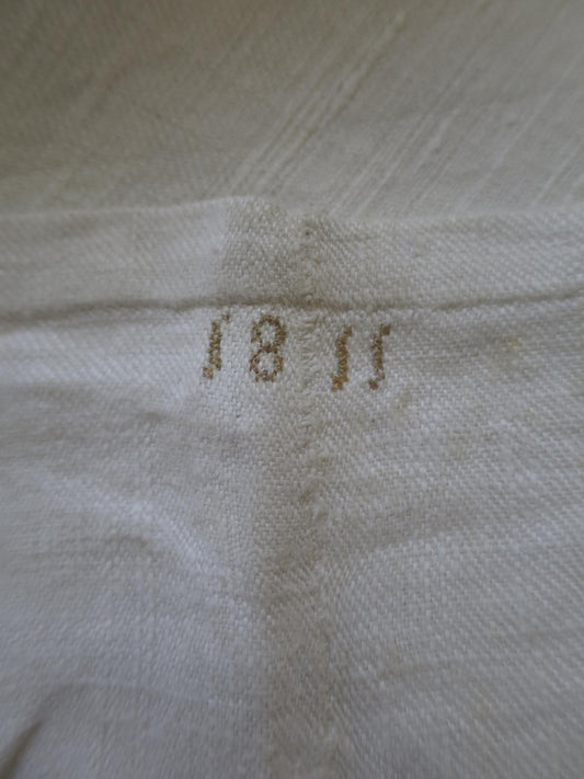 Antique Home Spun Hand Woven & Hand Sewn Linen Sheet- 1811